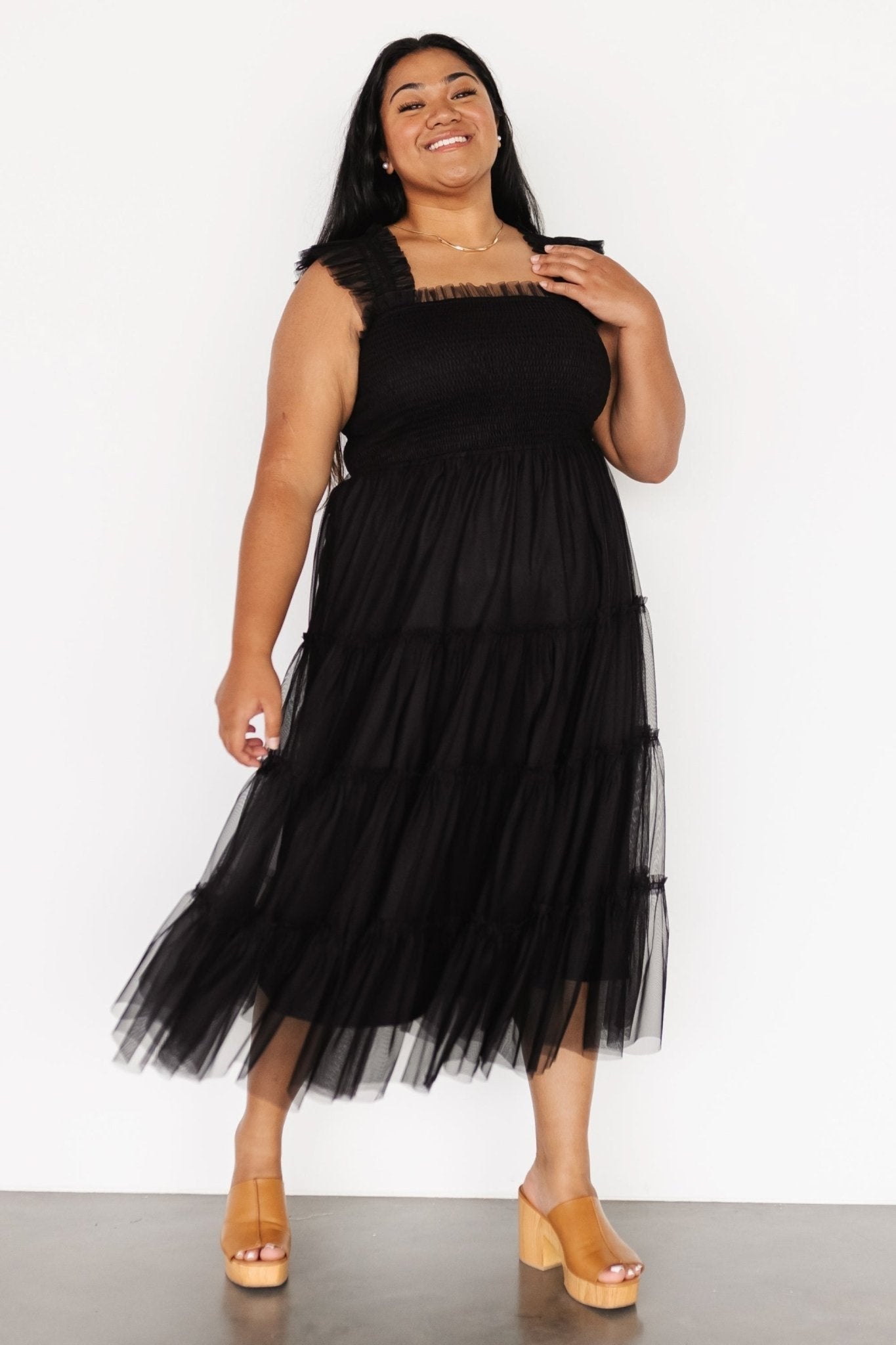 Emma Smocked Tulle Dress | Black Outlet Discount Authentic