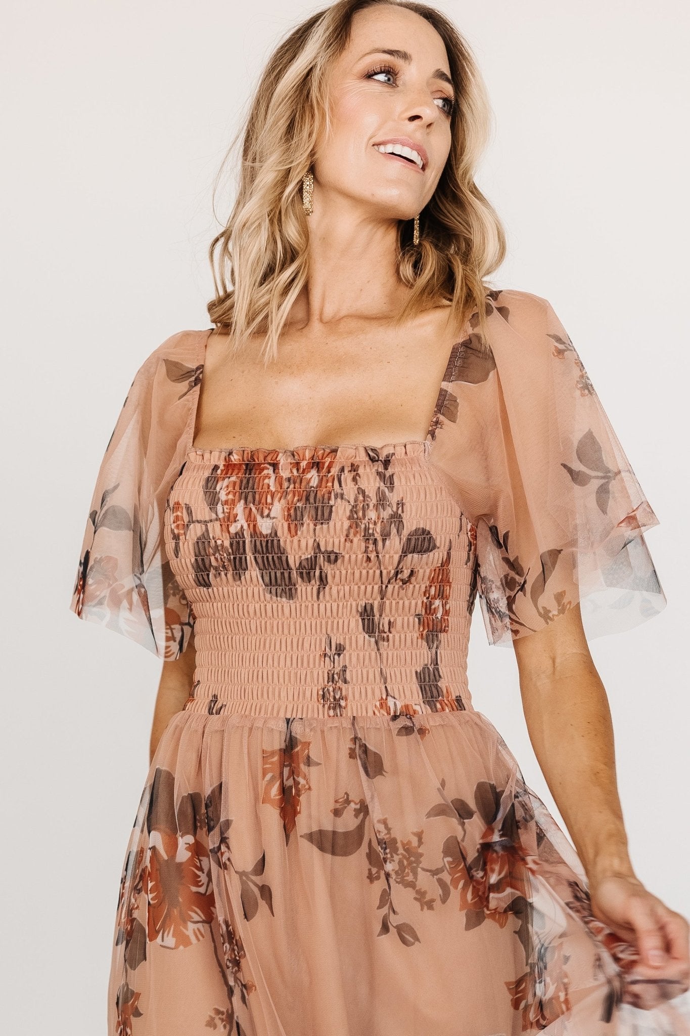 Cassandra Tulle Maxi Dress | Copper Floral Brand New Unisex Sale Online