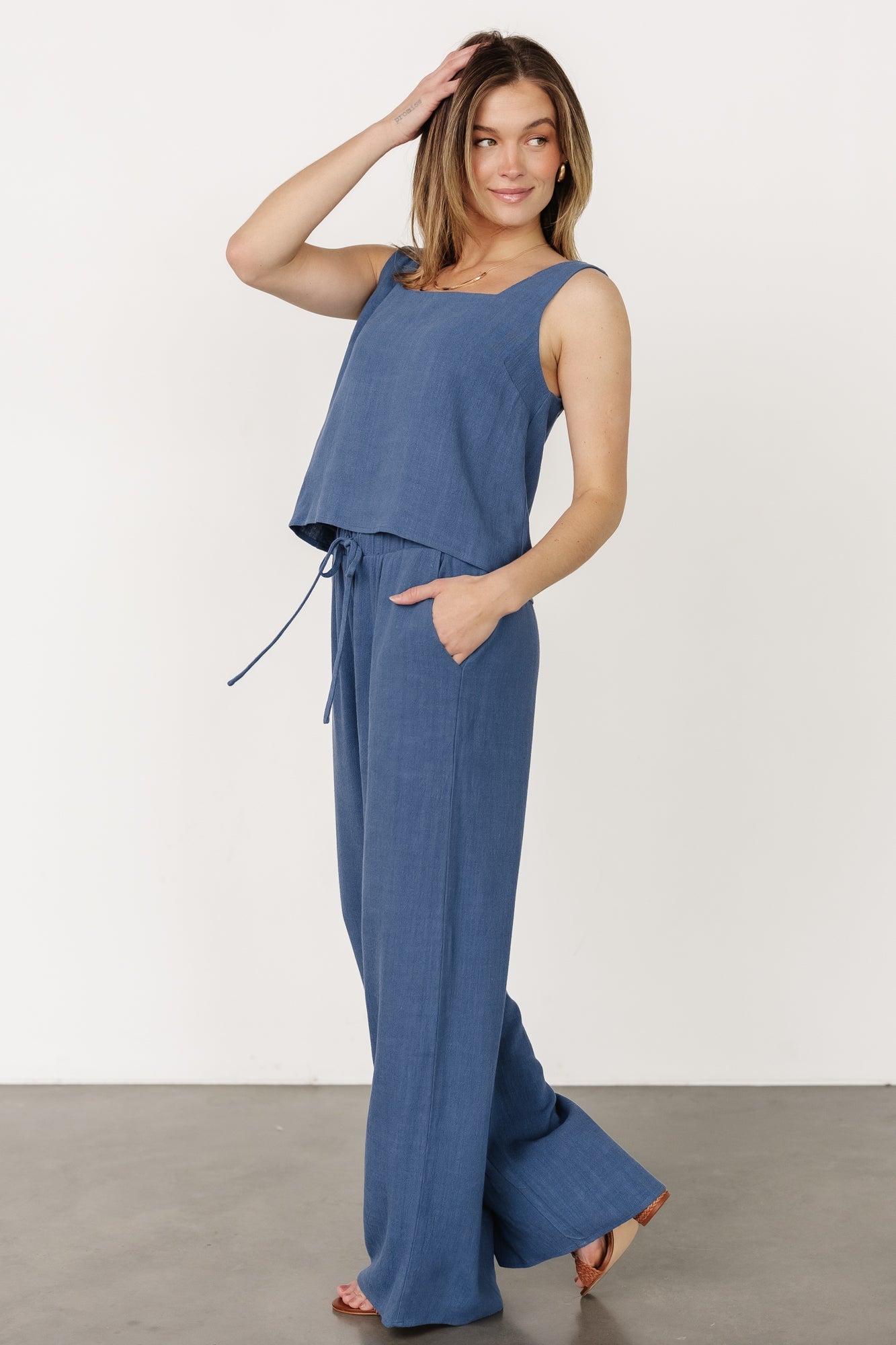 Sparrow Tank + Pants Set | Deep Blue Genuine Cheap Online