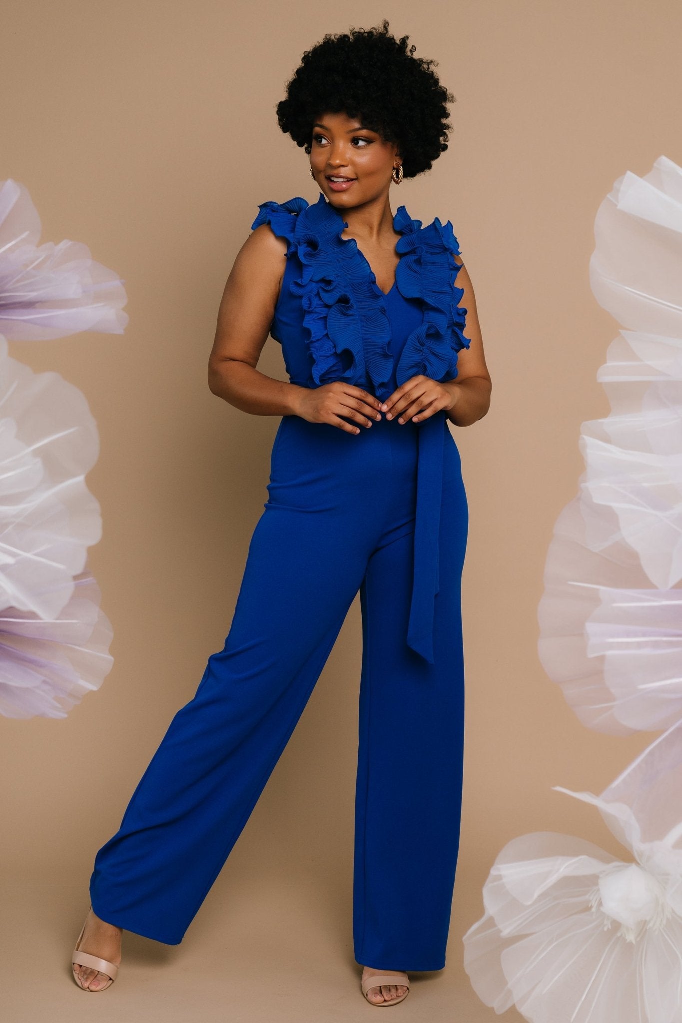 Tyra Ruffle Tank Jumpsuit | Cobalt Lowest Pice