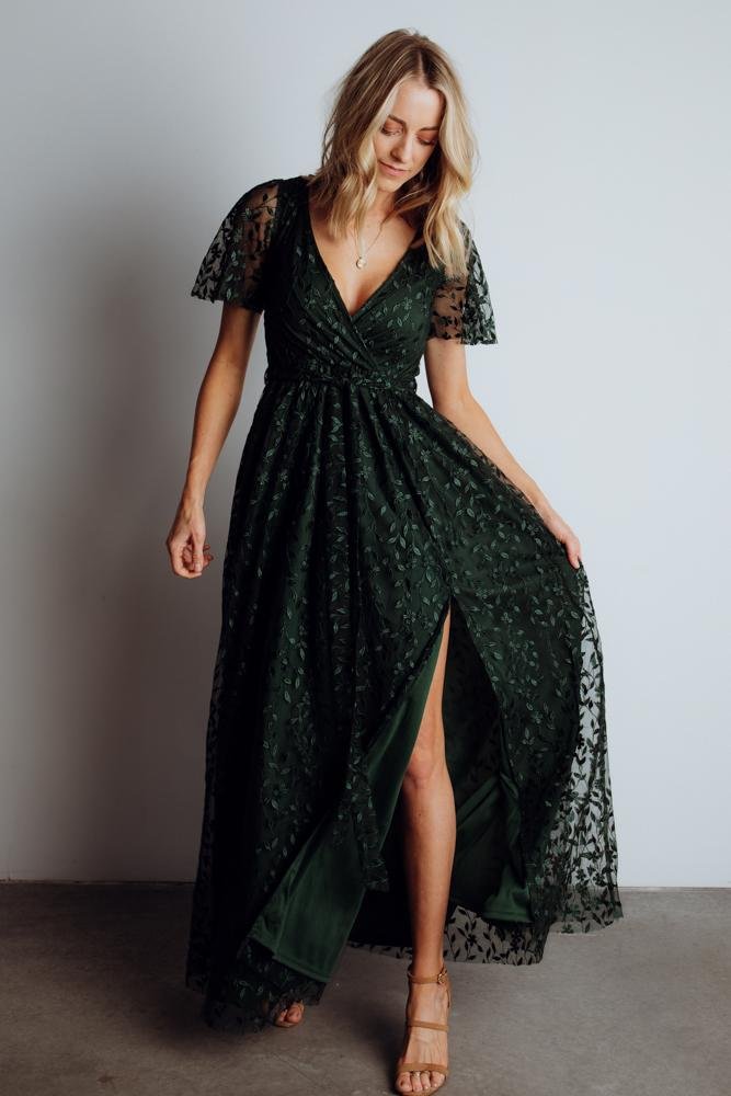 Marseille Embossed Maxi Dress | Green Clearance Online Amazon