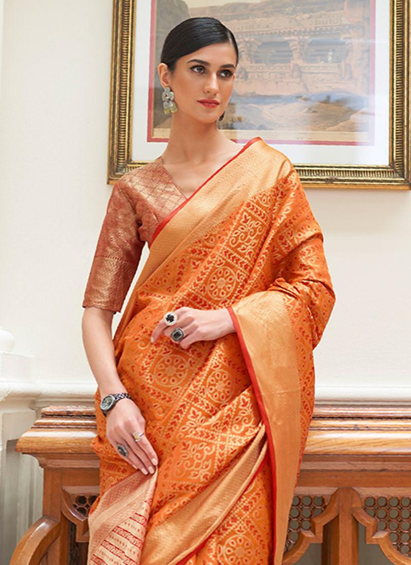 Orange Color Traditional Patola Saree Cheap Sale How Much