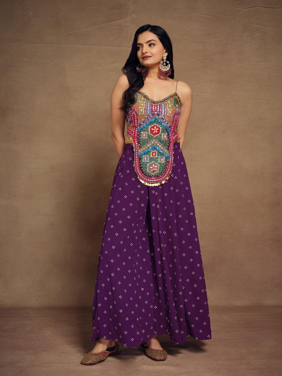 Purple silk Embroidered ready-to-wear co-ords 2025 New Sale Online