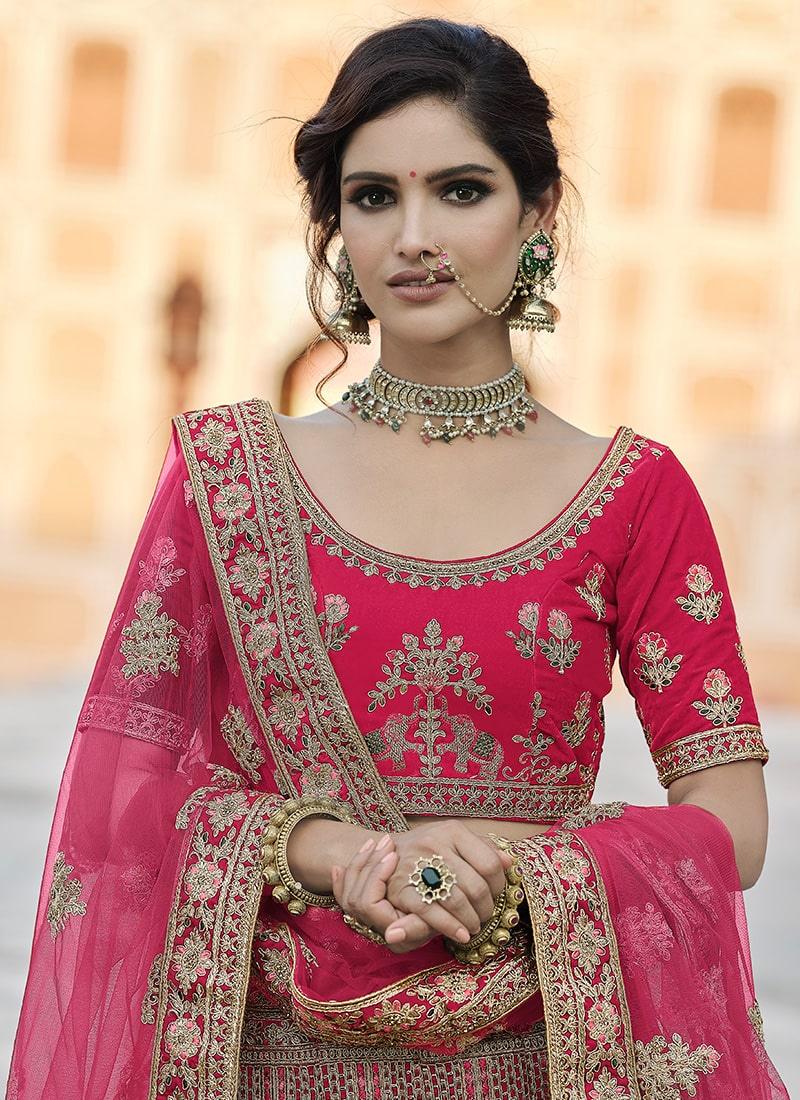 Gloroius Look Pink Color Stone And Dori Work Ethnic Wear Lehenga Choli Discount 2025