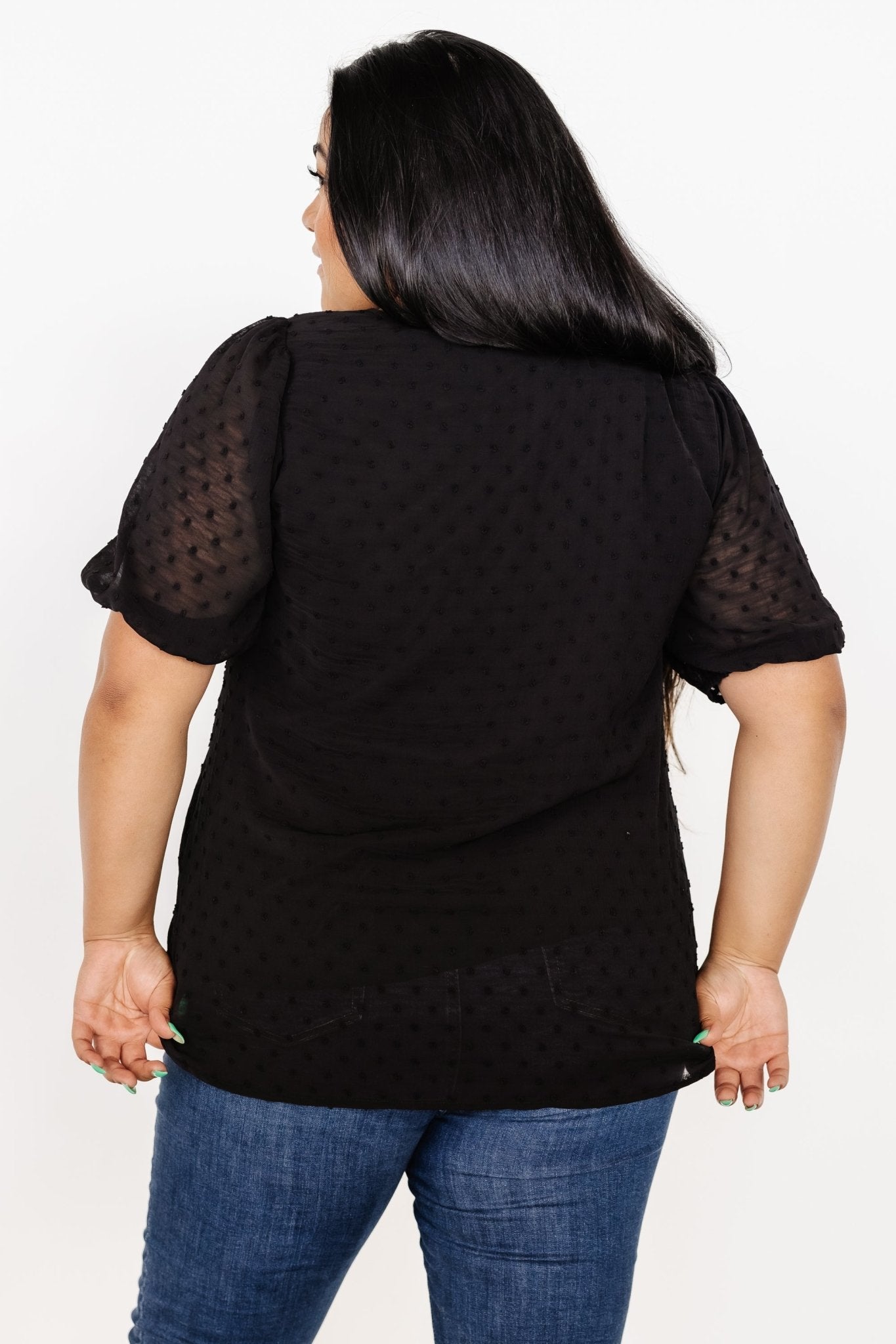 Tawnie Swiss Dot Top | Black Looking For For Sale