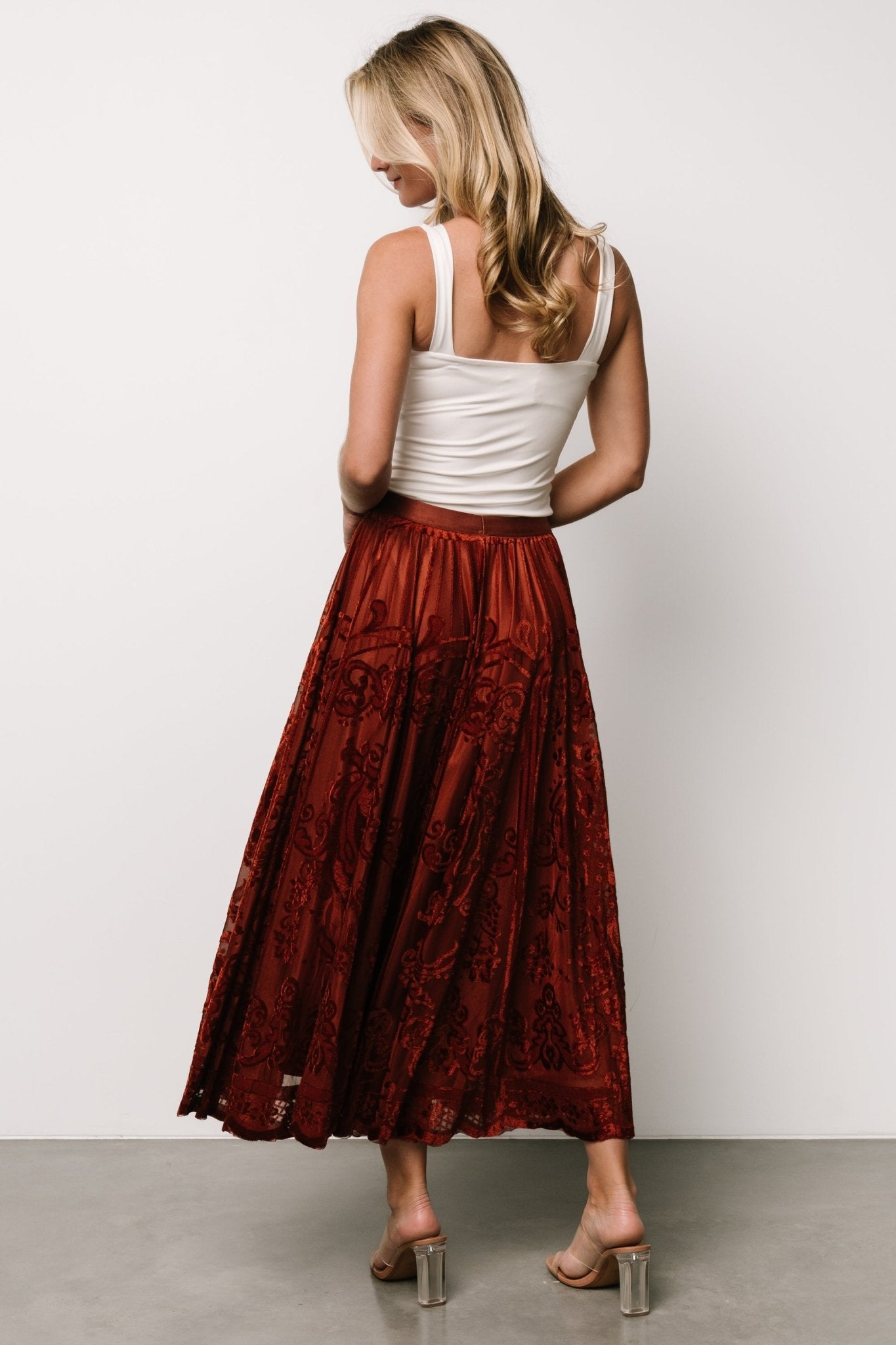 Palini Velvet Skirt | Rust Manchester Sale Online