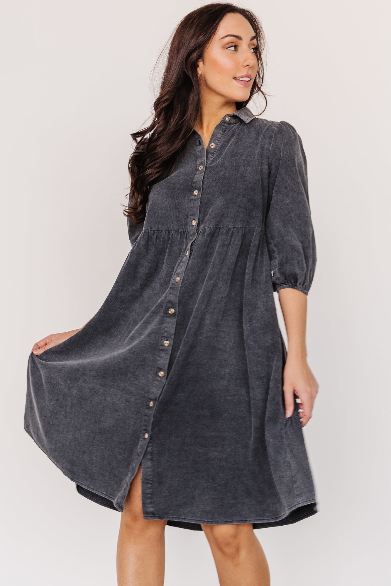 Sari Babydoll Dress | Washed Black Original Online