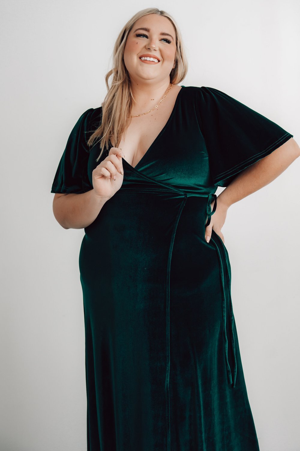 Meghan Velvet Wrap Maxi Dress | Emerald Store Cheap Online