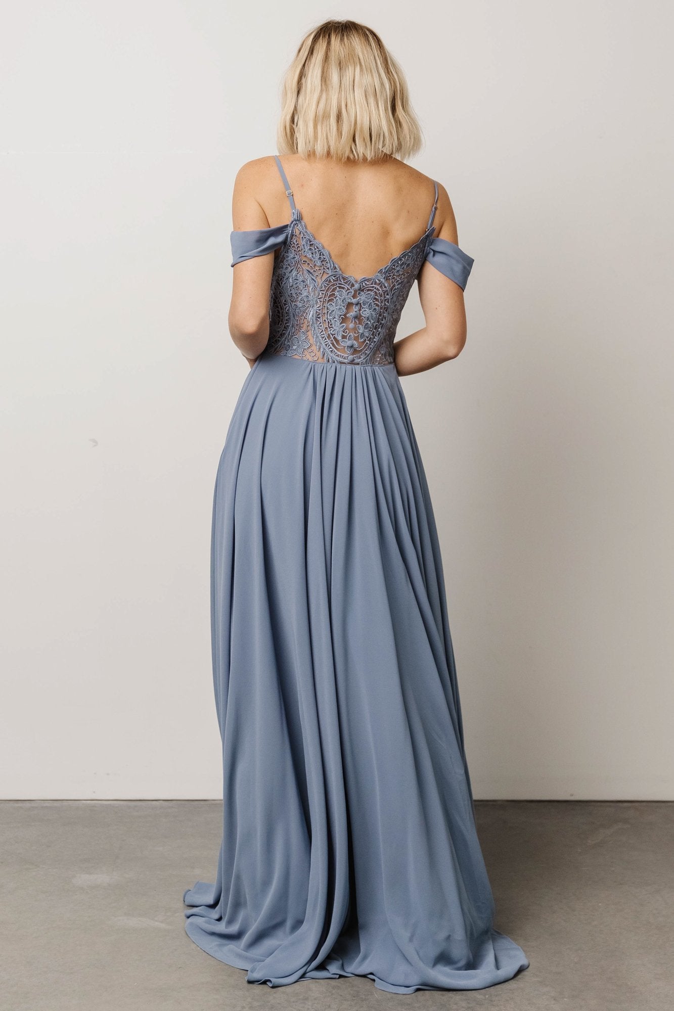 Bianca Lace Maxi Dress | Dusty Blue Sale Outlet