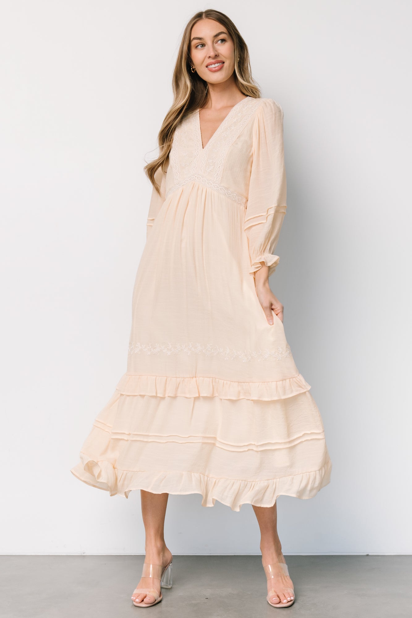 Amberlee Embroidered Dress | Cream 2025 Newest Cheap Online