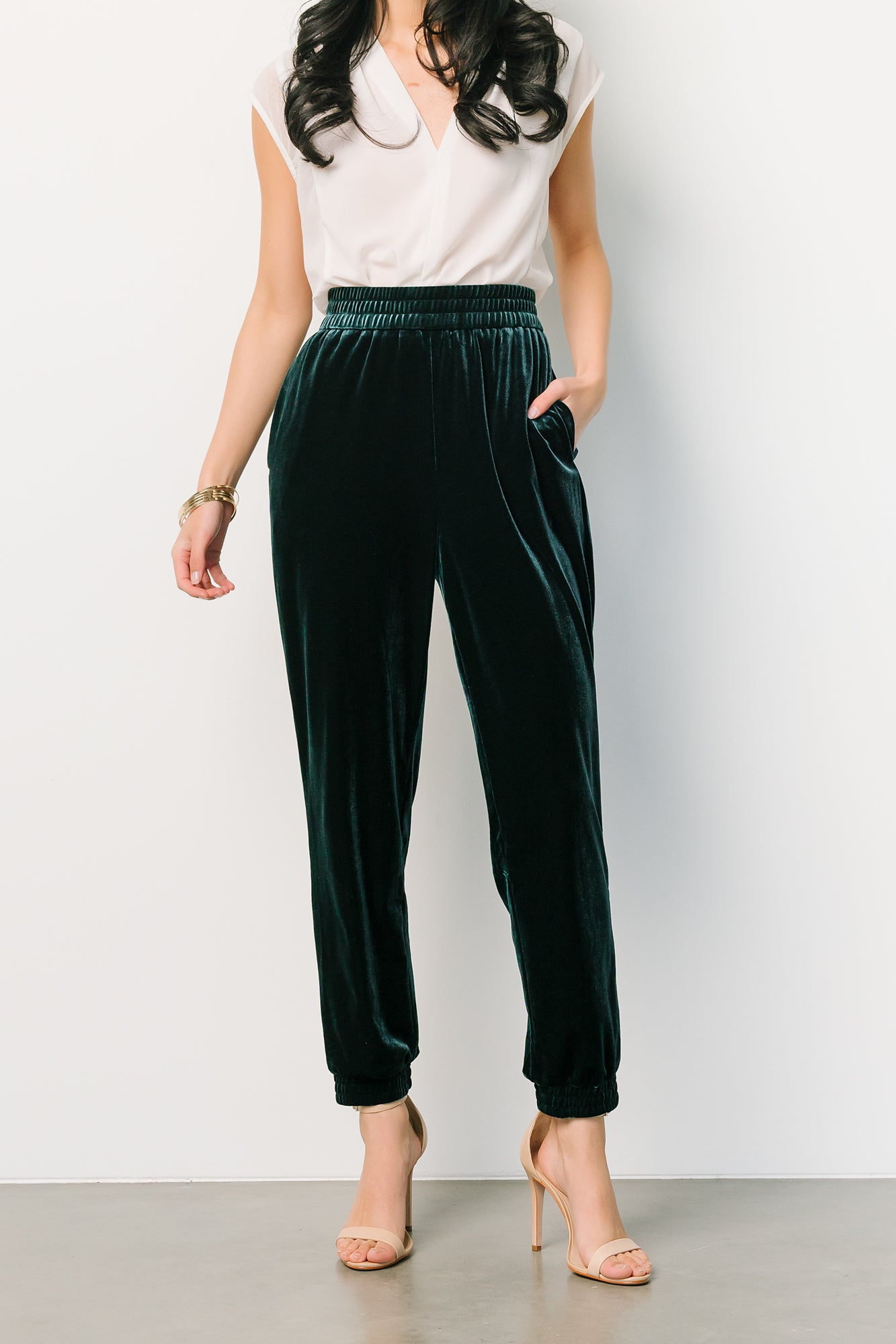 Archie Velvet Jogger Pants | Dark Green Visit New Online