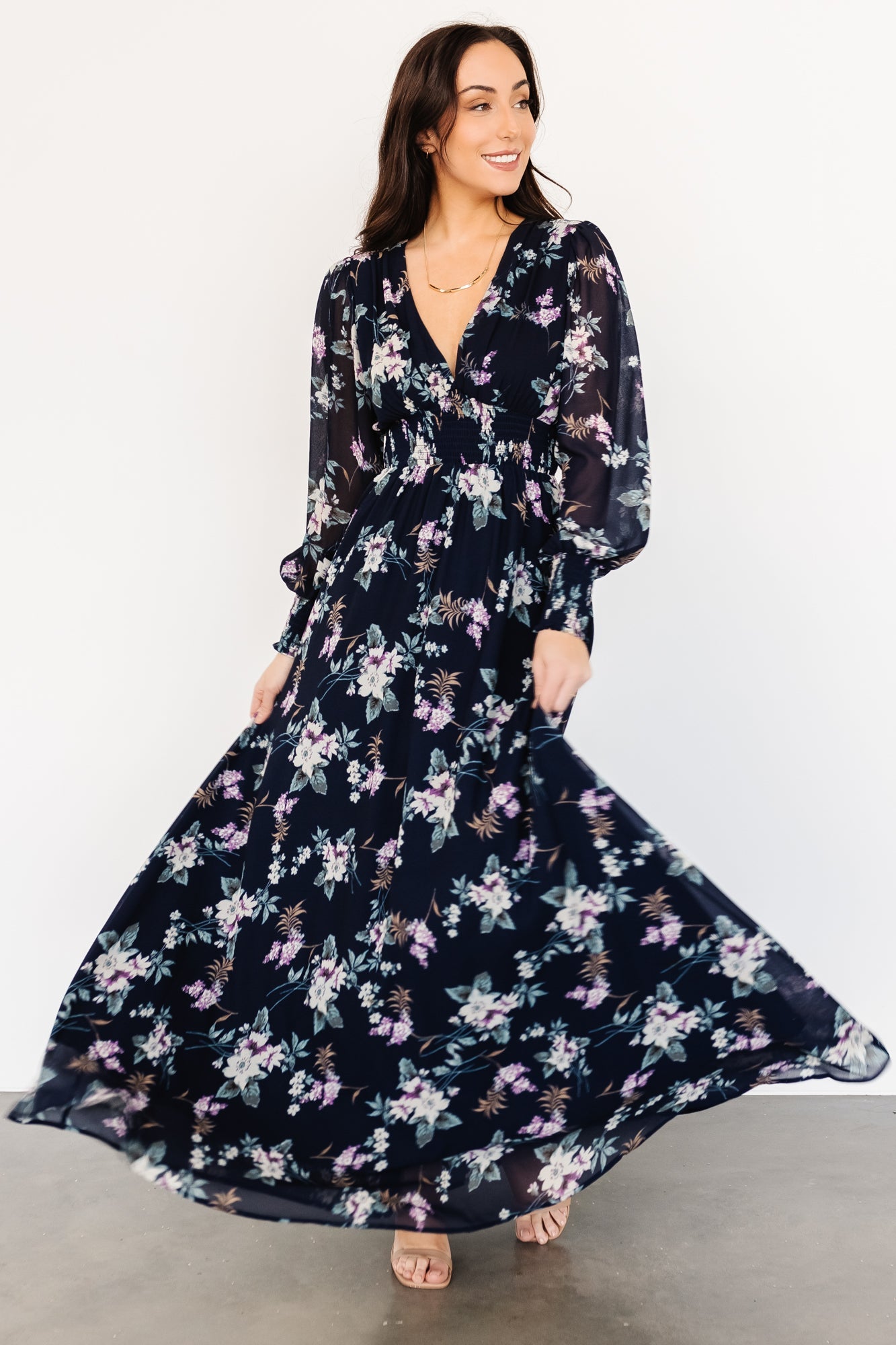 Olivia Maxi Dress | Navy Garden Floral Quality Free Shipping