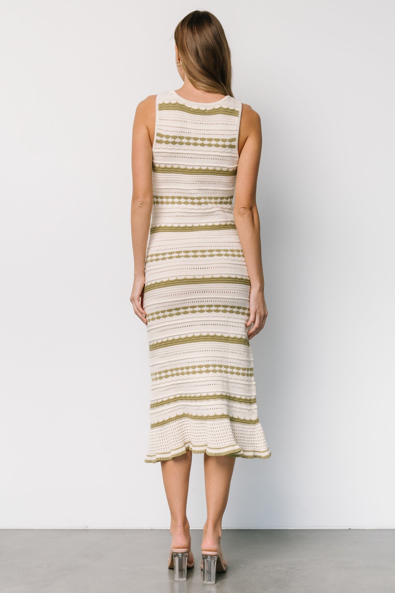 Nicolette Pointelle Dress | Cream + Sage Clearance Online