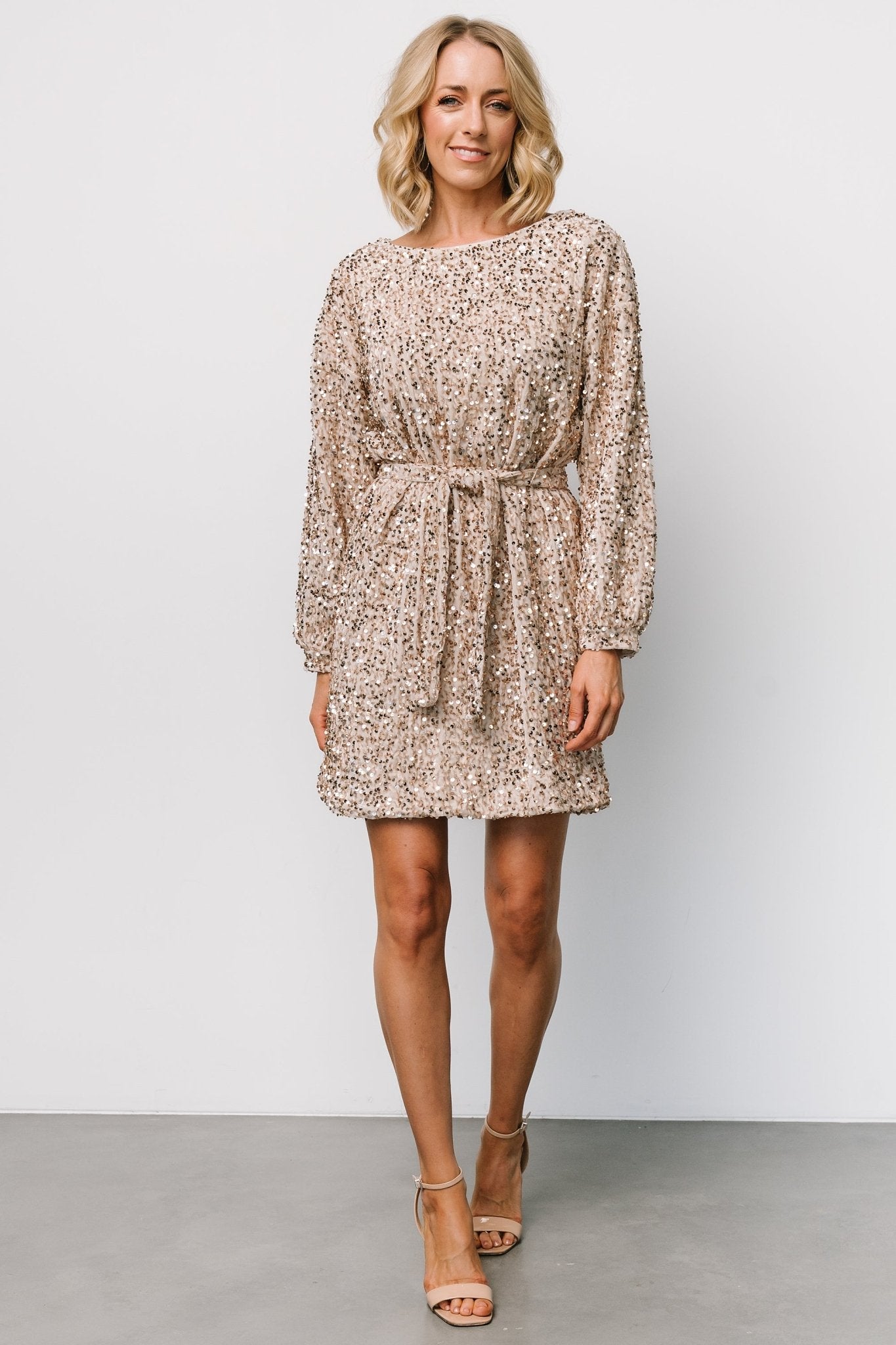 Jelena Sequin Short Dress | Champagne Clearance Huge Surprise