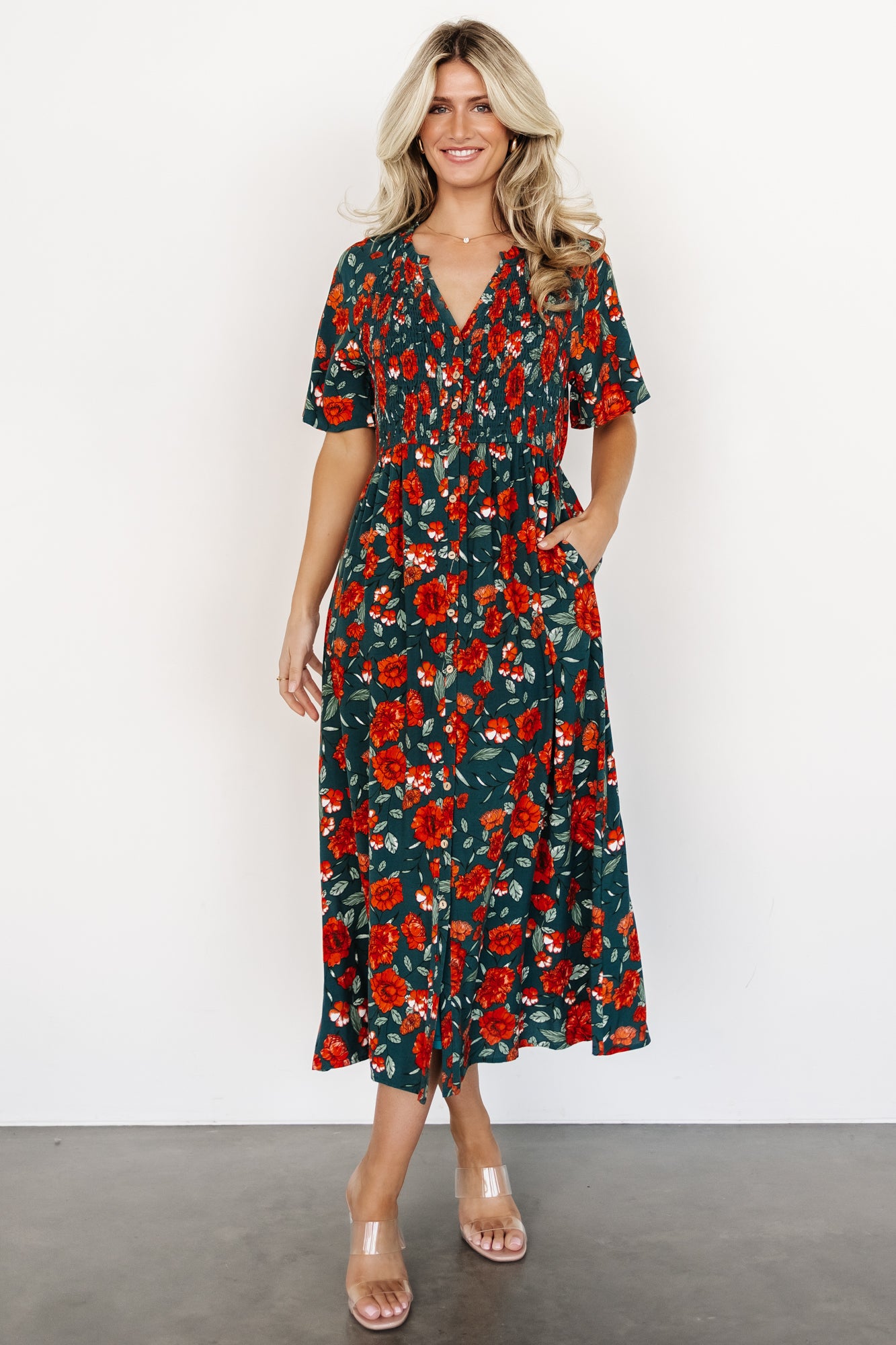 Botega Midi Dress | Jade Multi Floral Purchase Sale Online