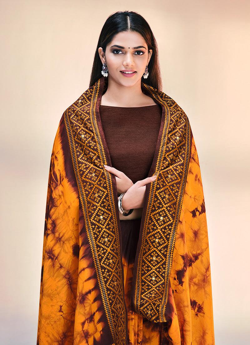 Silk Base Orange Tie And Dye Saree Buy Cheap For Nice