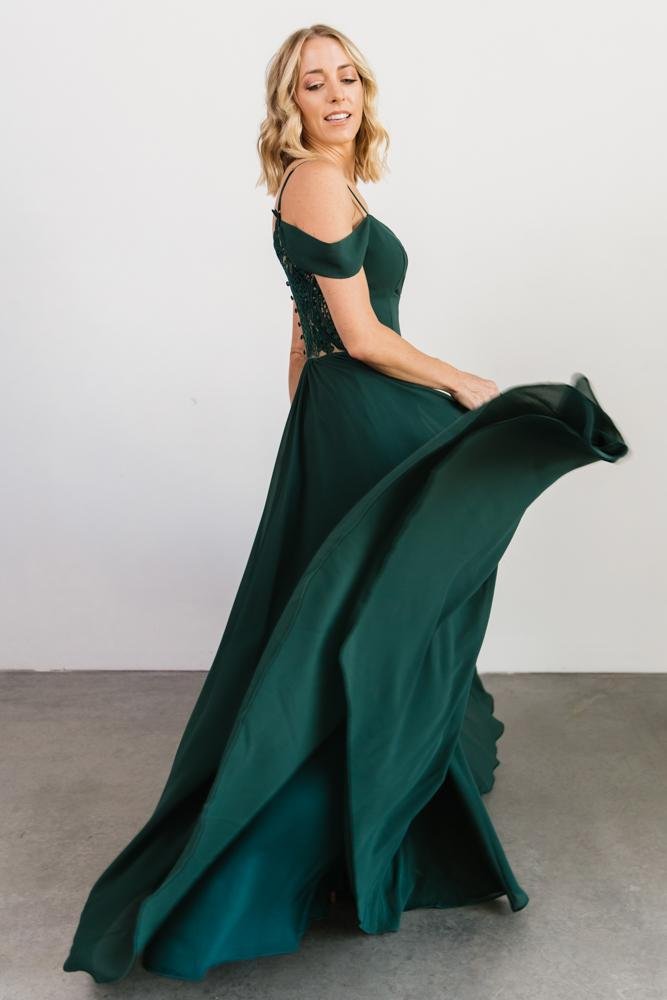 Bianca Lace Maxi Dress | Emerald Cheap Perfect