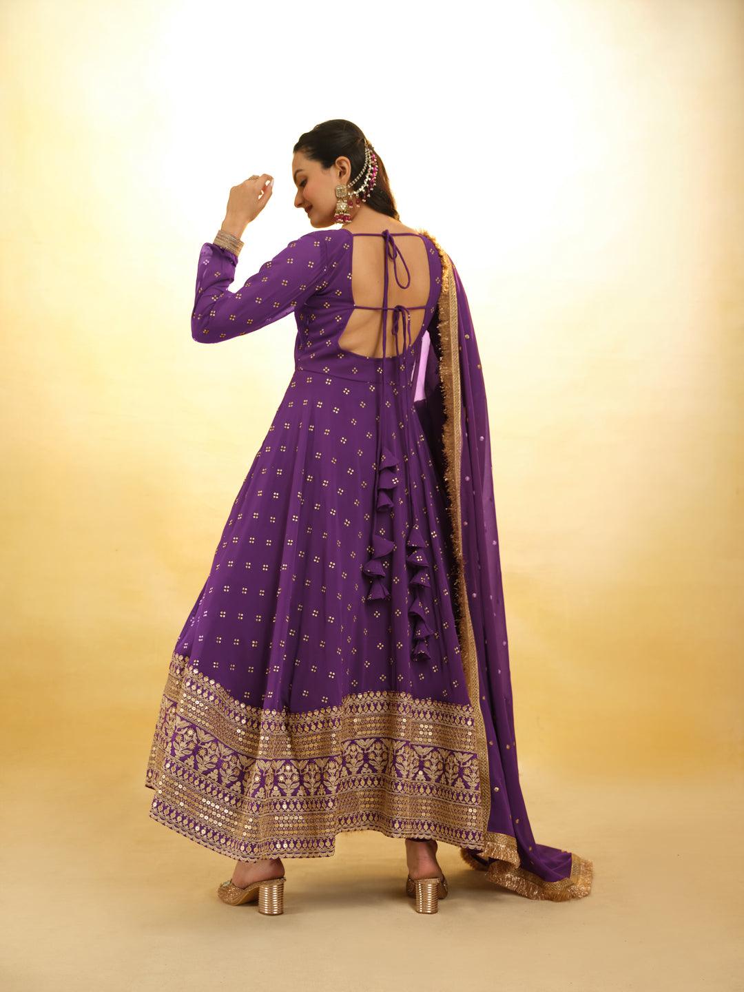 Purple Georgette ready-to-wear salwar suit with dupatta Cheap Sale The Cheapest