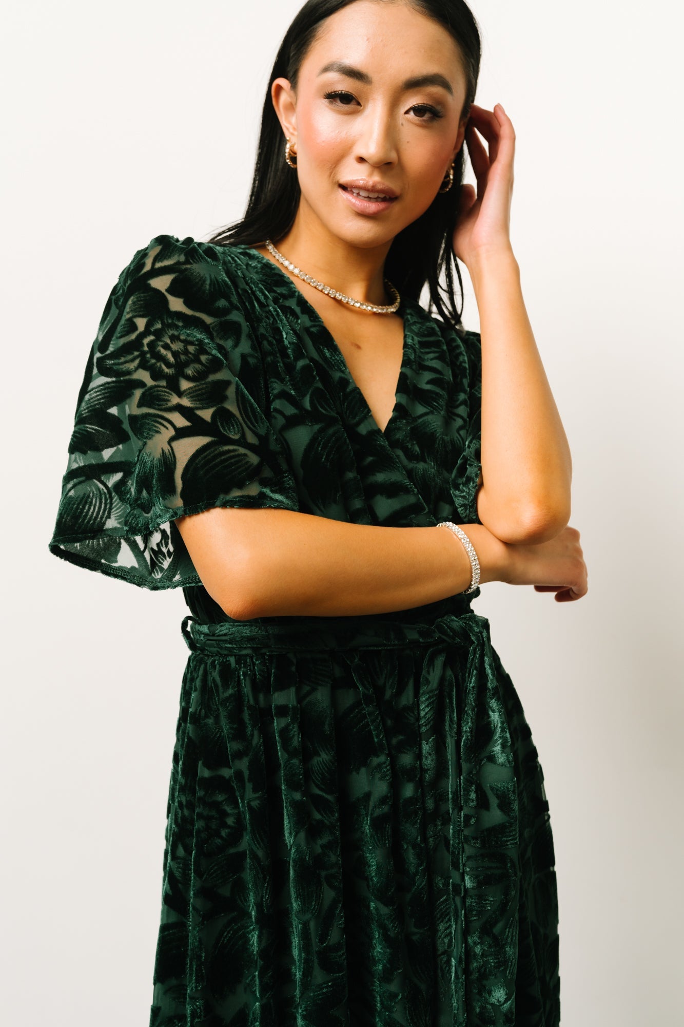 Uma Velvet Maxi Dress | Dark Green Best Seller