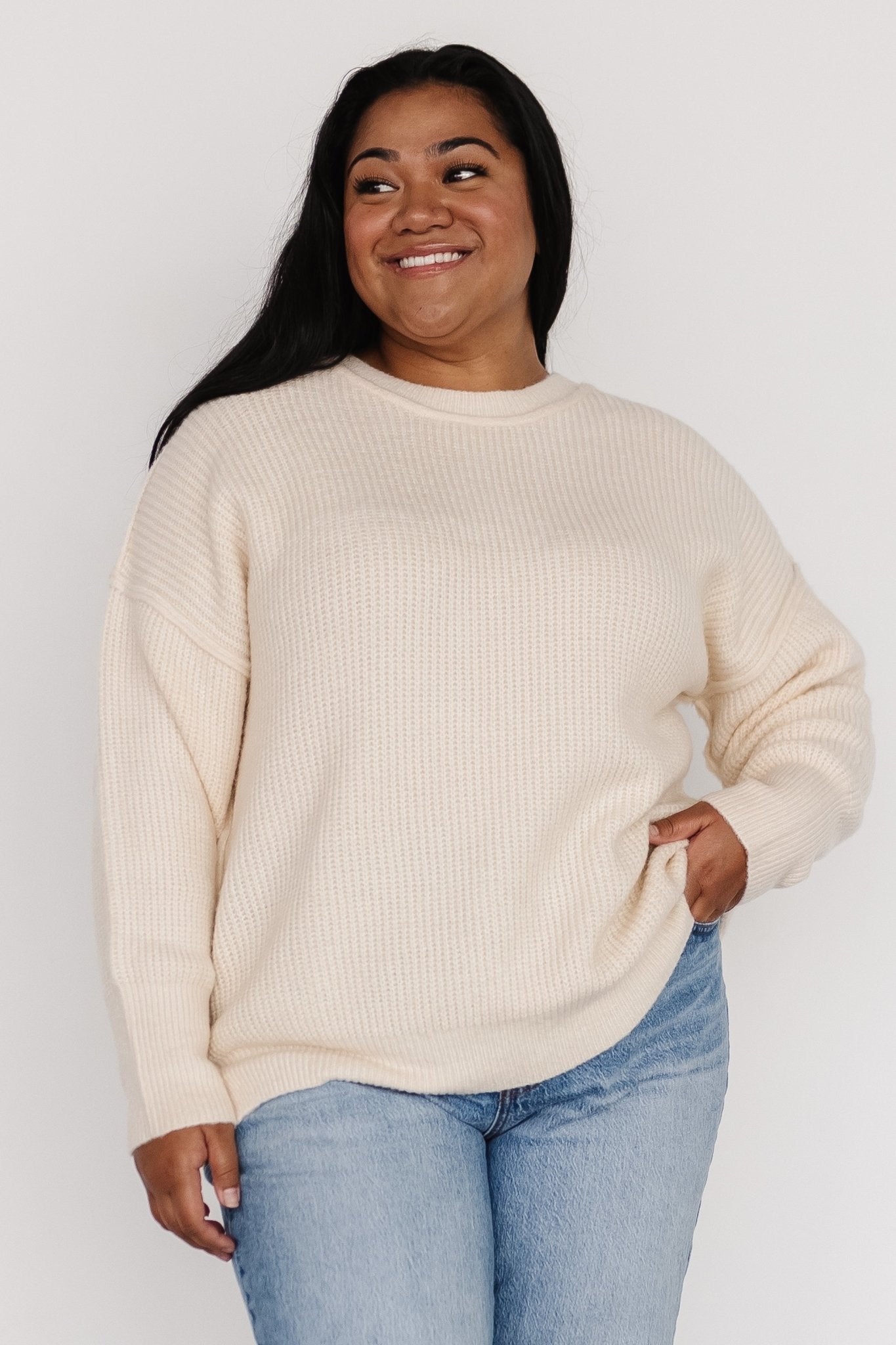 Jacey Knit Sweater | Ivory Discount Low Cost