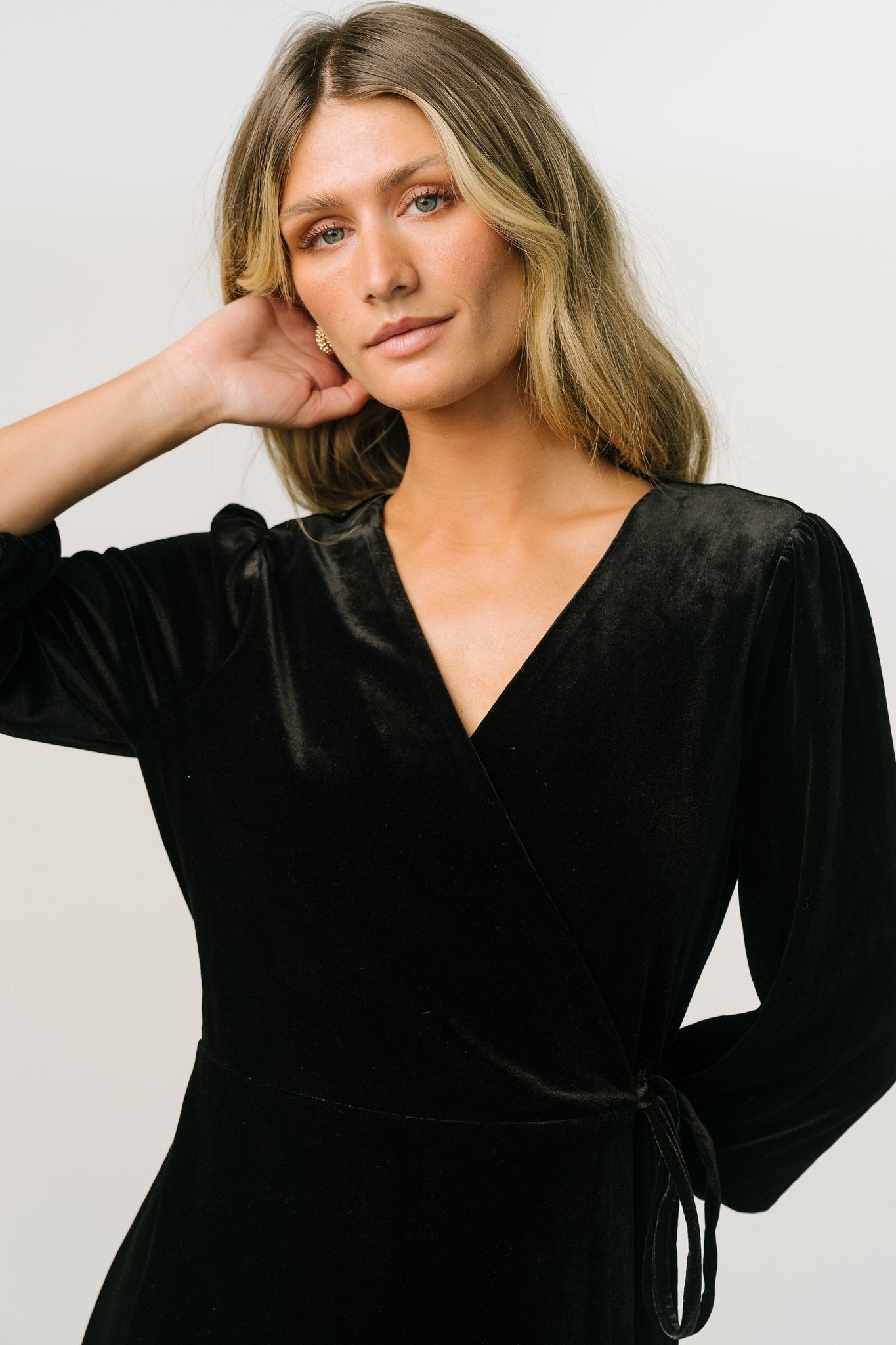 Beckinsale Velvet Wrap Dress | Black Shop Offer Online