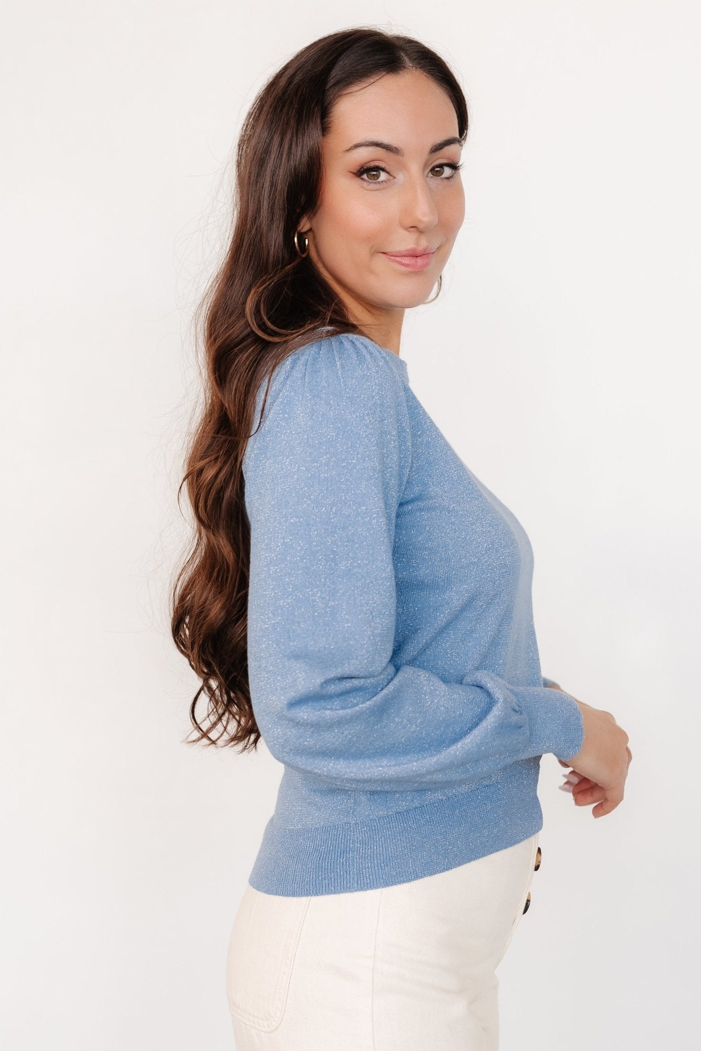 Benson Shimmer Sweater Top | Blue Cheap Best