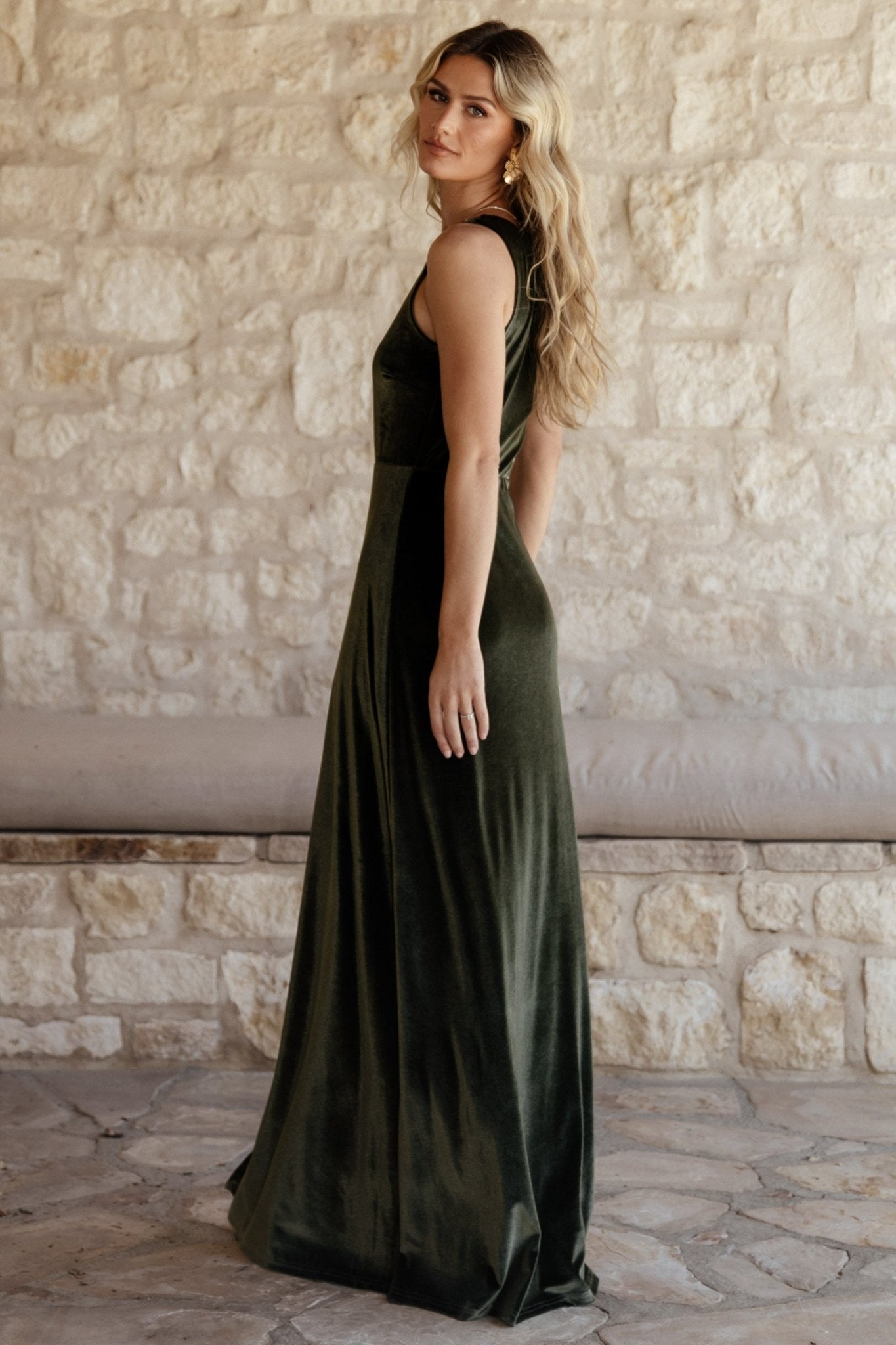 Tatiana Velvet One Shoulder Maxi Dress | Olive Discount Authentic Online