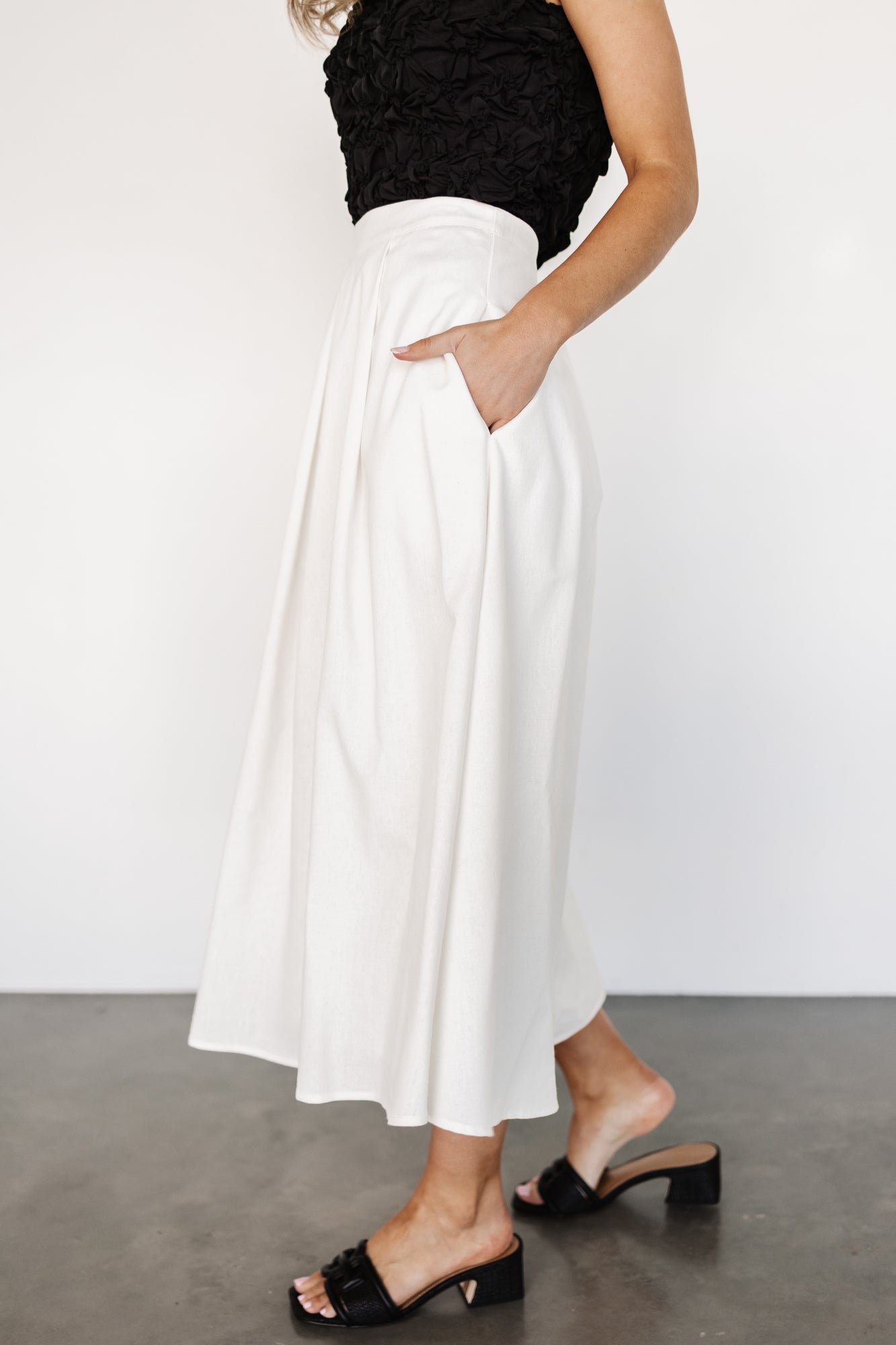 Katie Pleated Midi Skirt | Off White Wide Range Of Sale Online