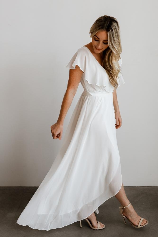 Katya Ruffle Maxi Dress | White Free Shipping Good Selling