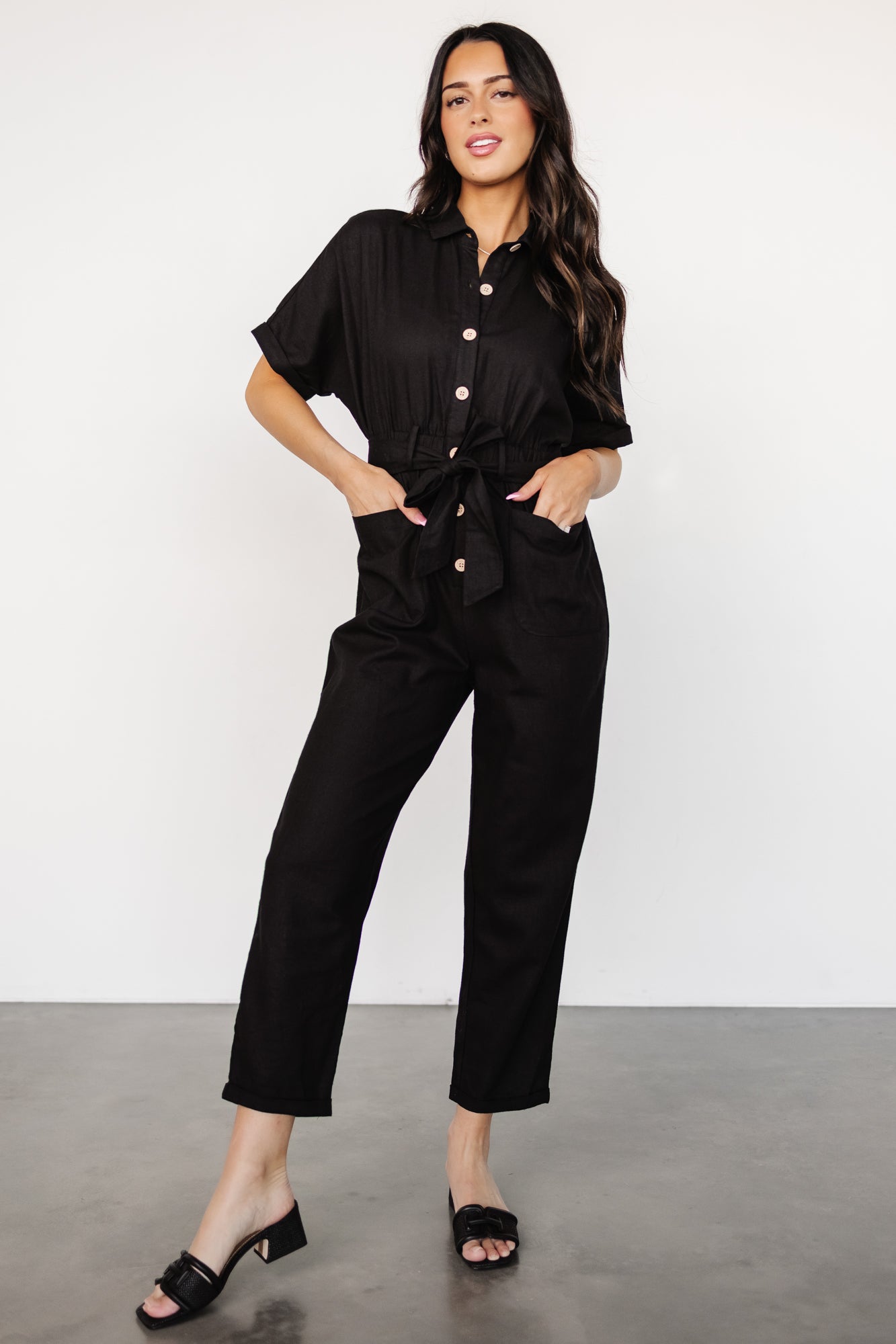 Dallas Button Up Jumpsuit | Black Sast Sale Online