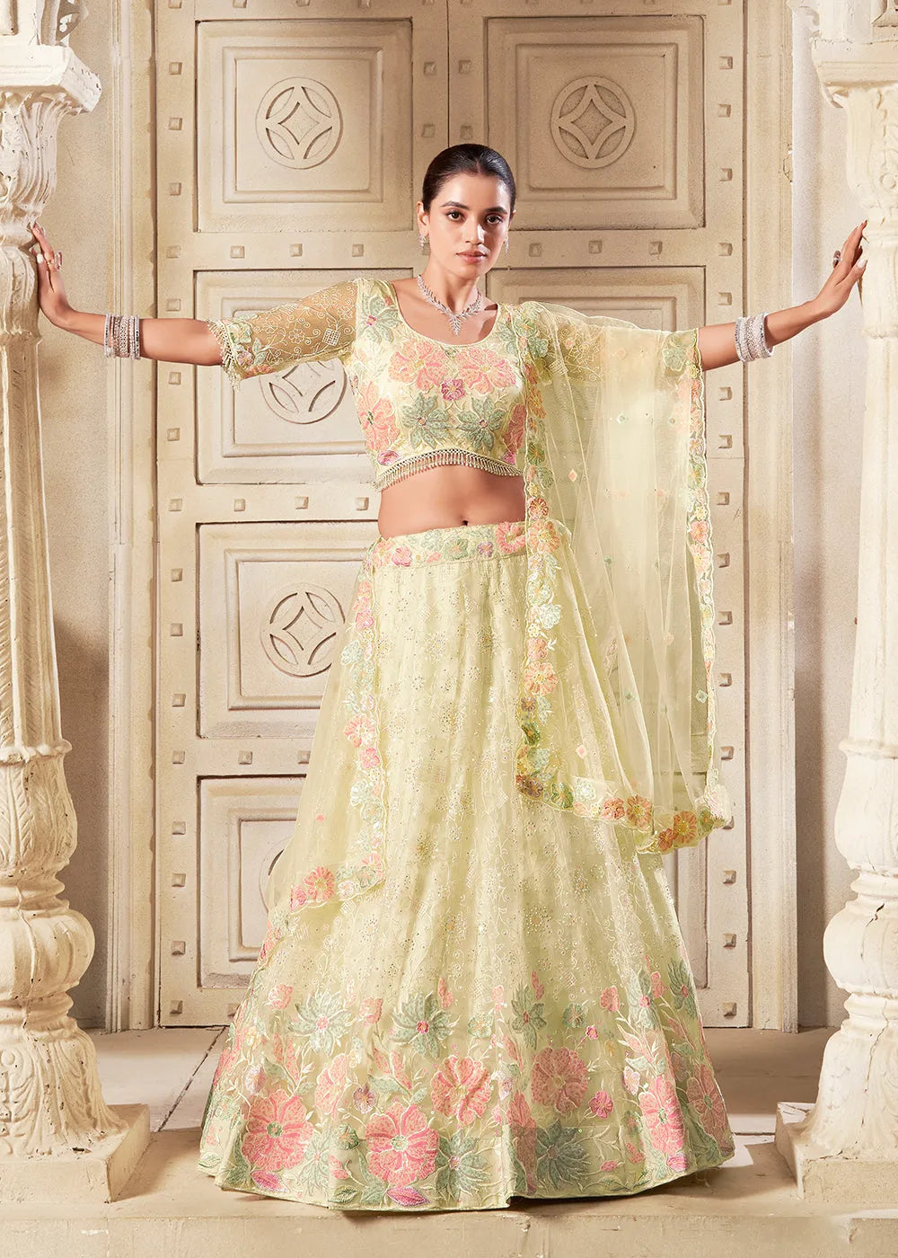 Fantastic and Classic Lemon Yellow Wedding Style Lehenga Choli Supply Sale Online