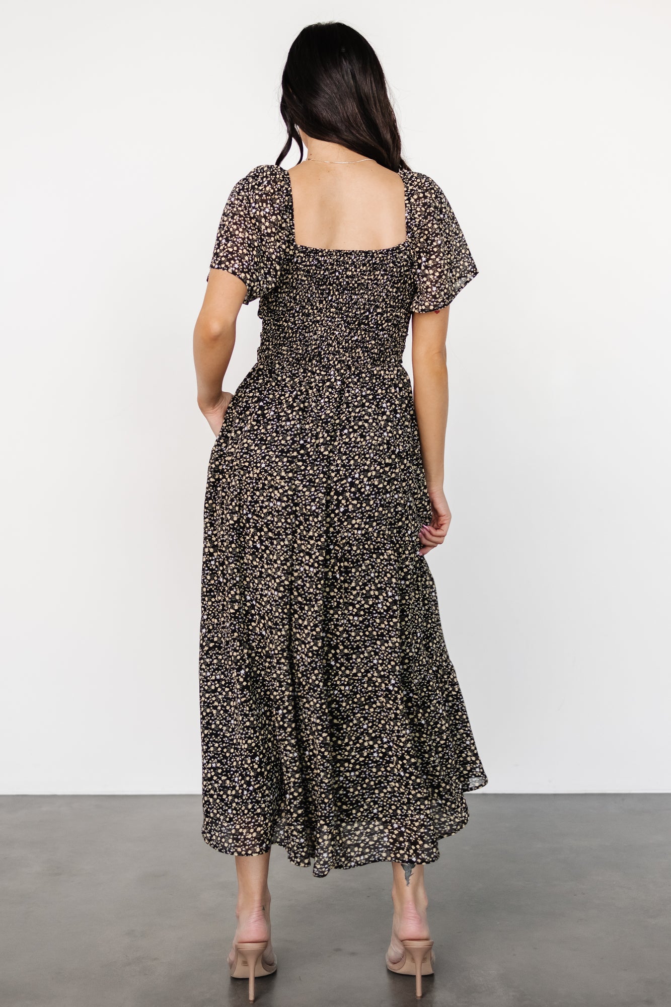 Emiliana Dress | Black + Gold Floral Footlocker Cheap Online