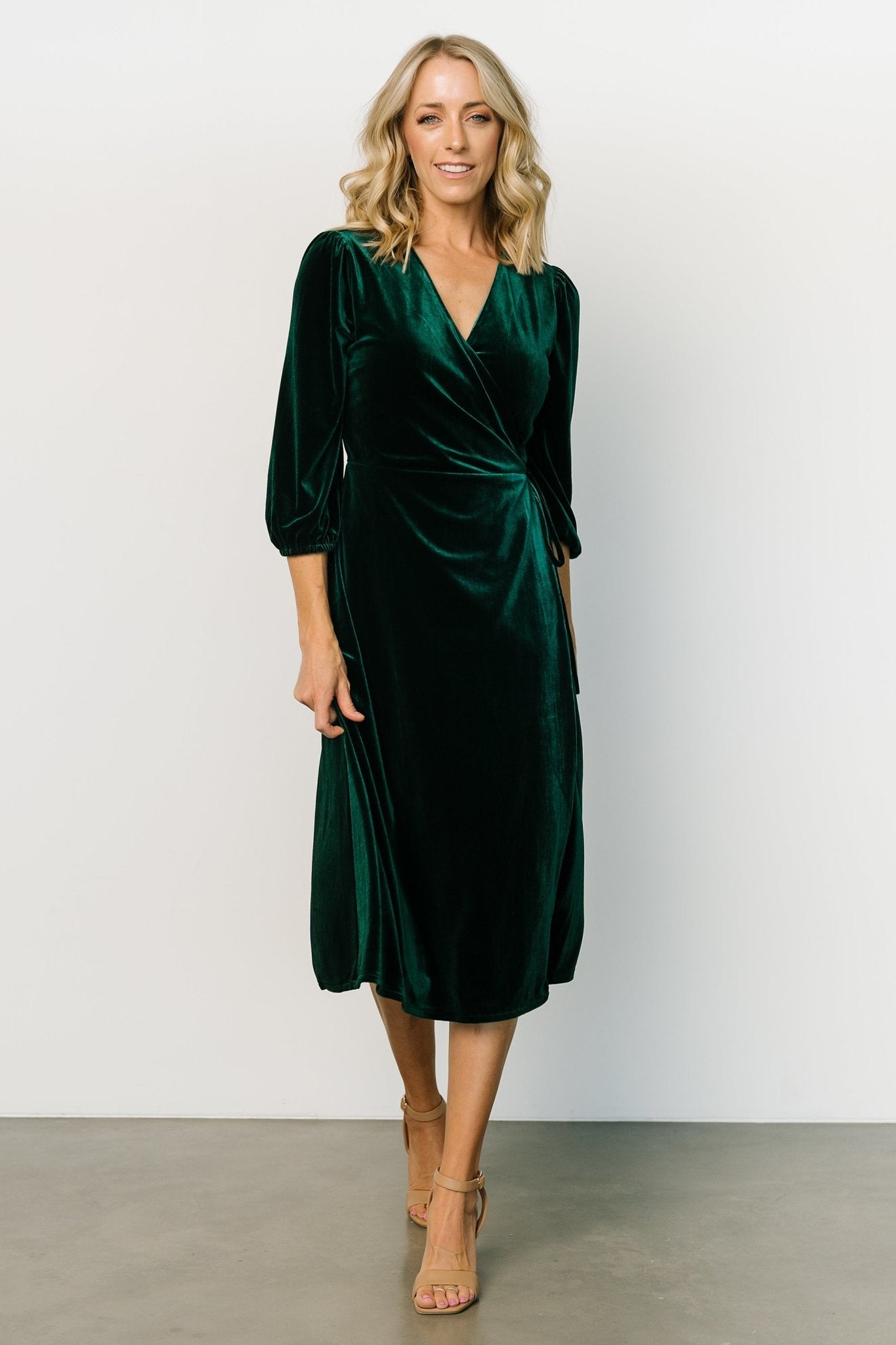 Beckinsale Velvet Wrap Dress | Dark Green Free Shipping Eastbay