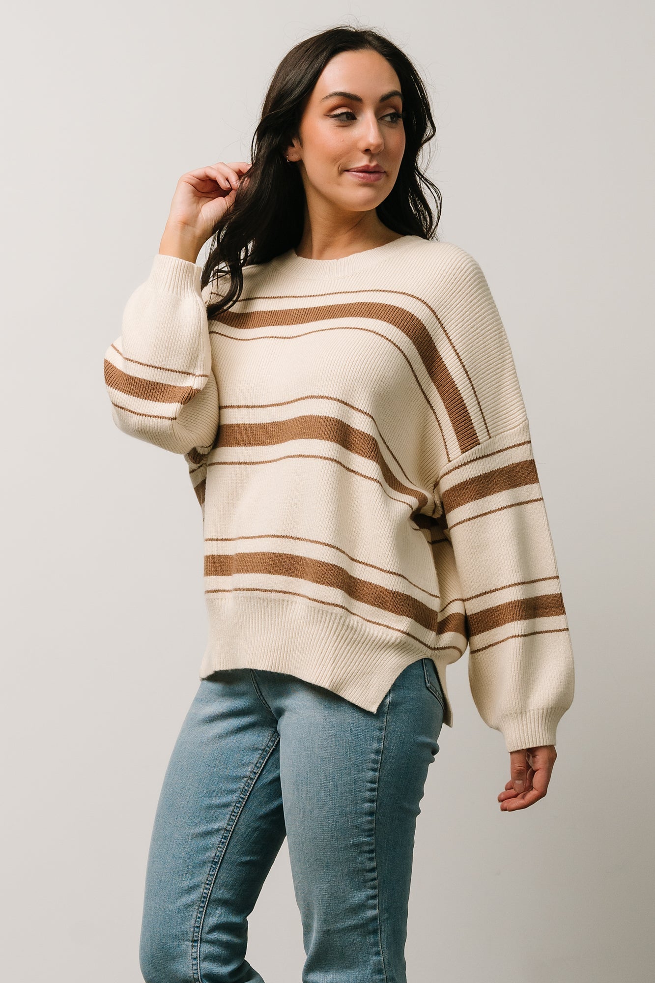 Charlie Striped Sweater | Taupe Factory Outlet Cheap Online