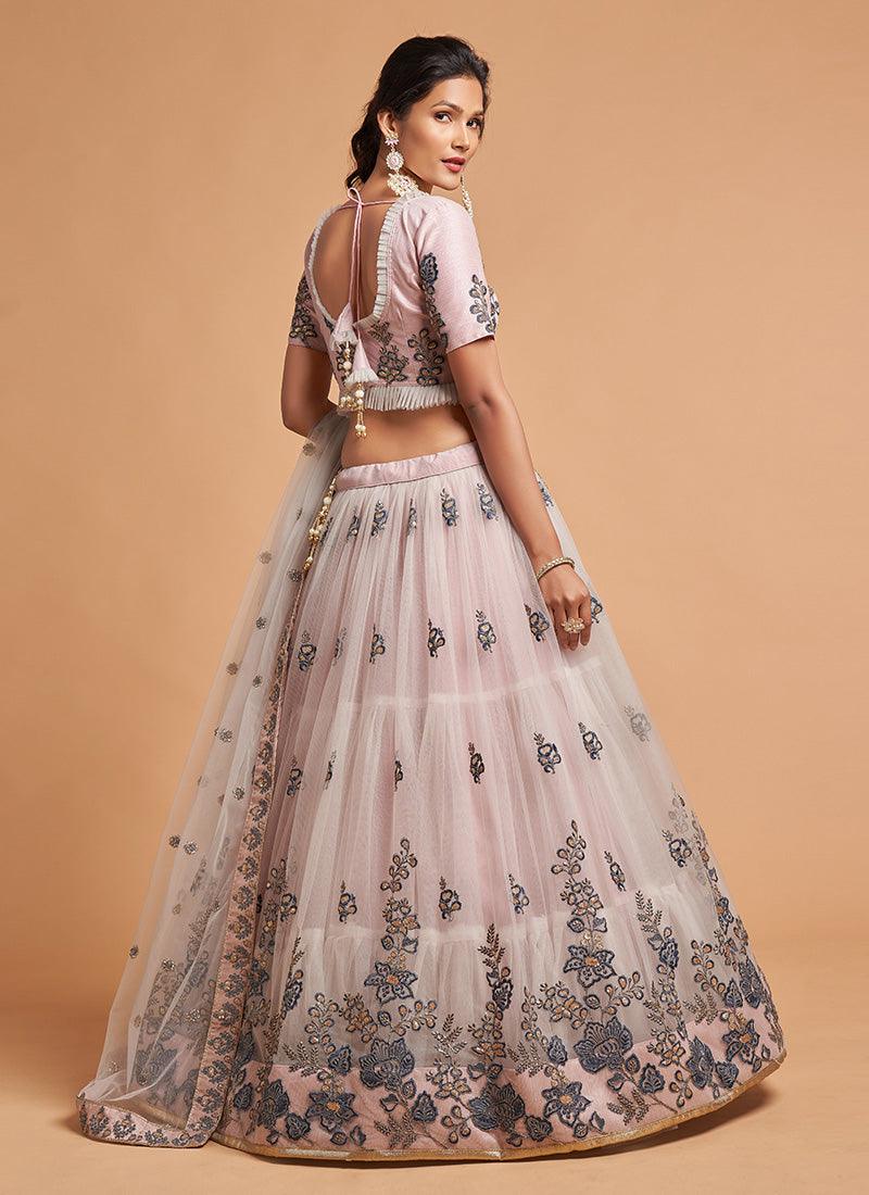 Grey Color Net Base Embroidered Lehenga Choli With Sequins Work Footlocker Finishline Cheap Pice