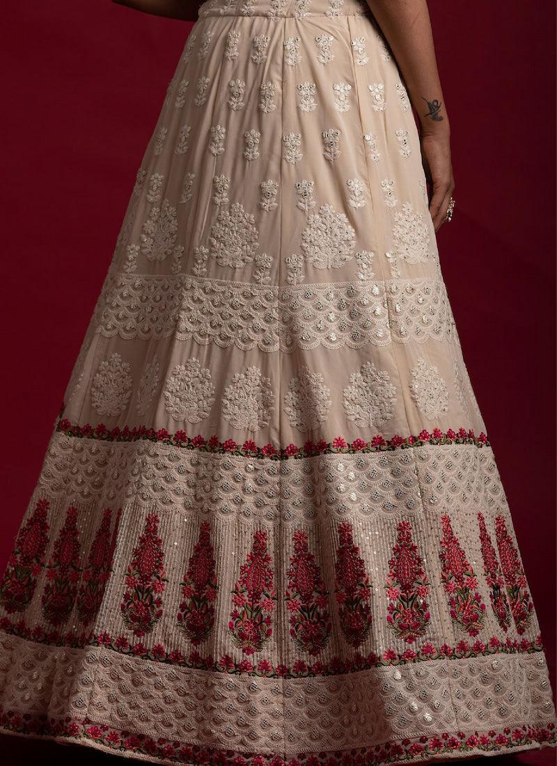 Off-White Color Georgette Base Heavy Work Base Wedding Wear Lehenga Choli Footlocker Pictures Sale Online