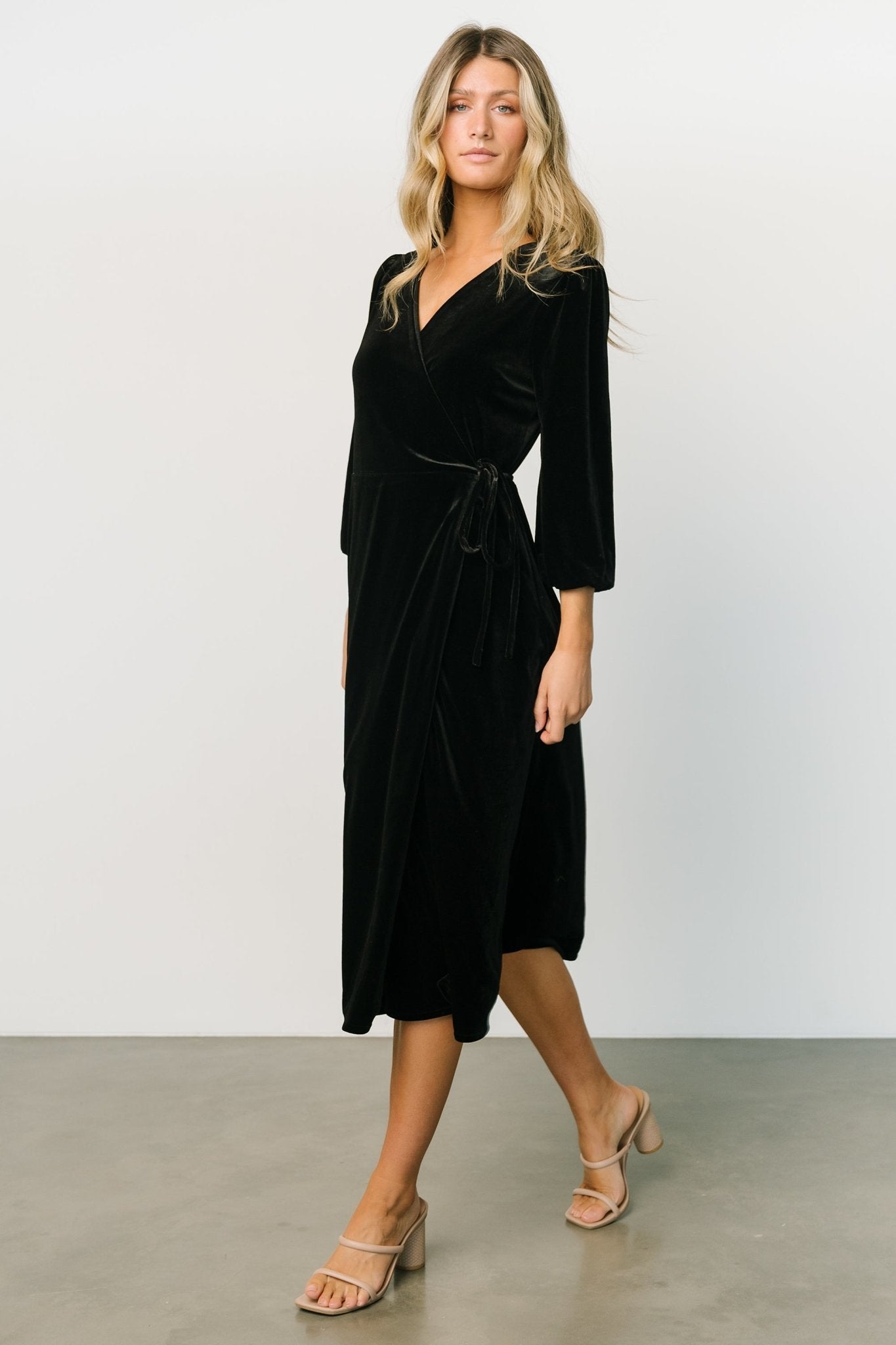 Beckinsale Velvet Wrap Dress | Black Shop Offer Online