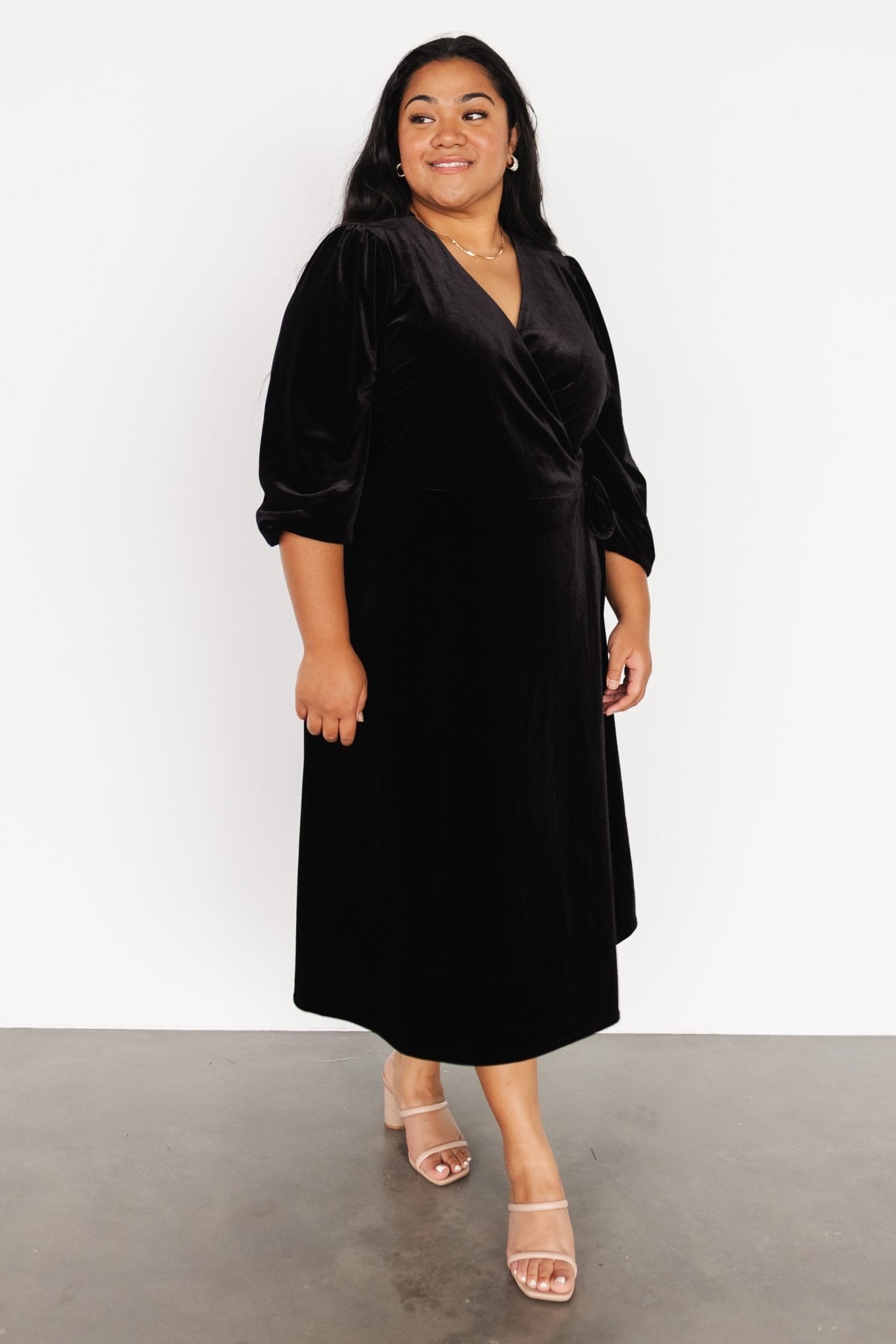 Beckinsale Velvet Wrap Dress | Black Shop Offer Online