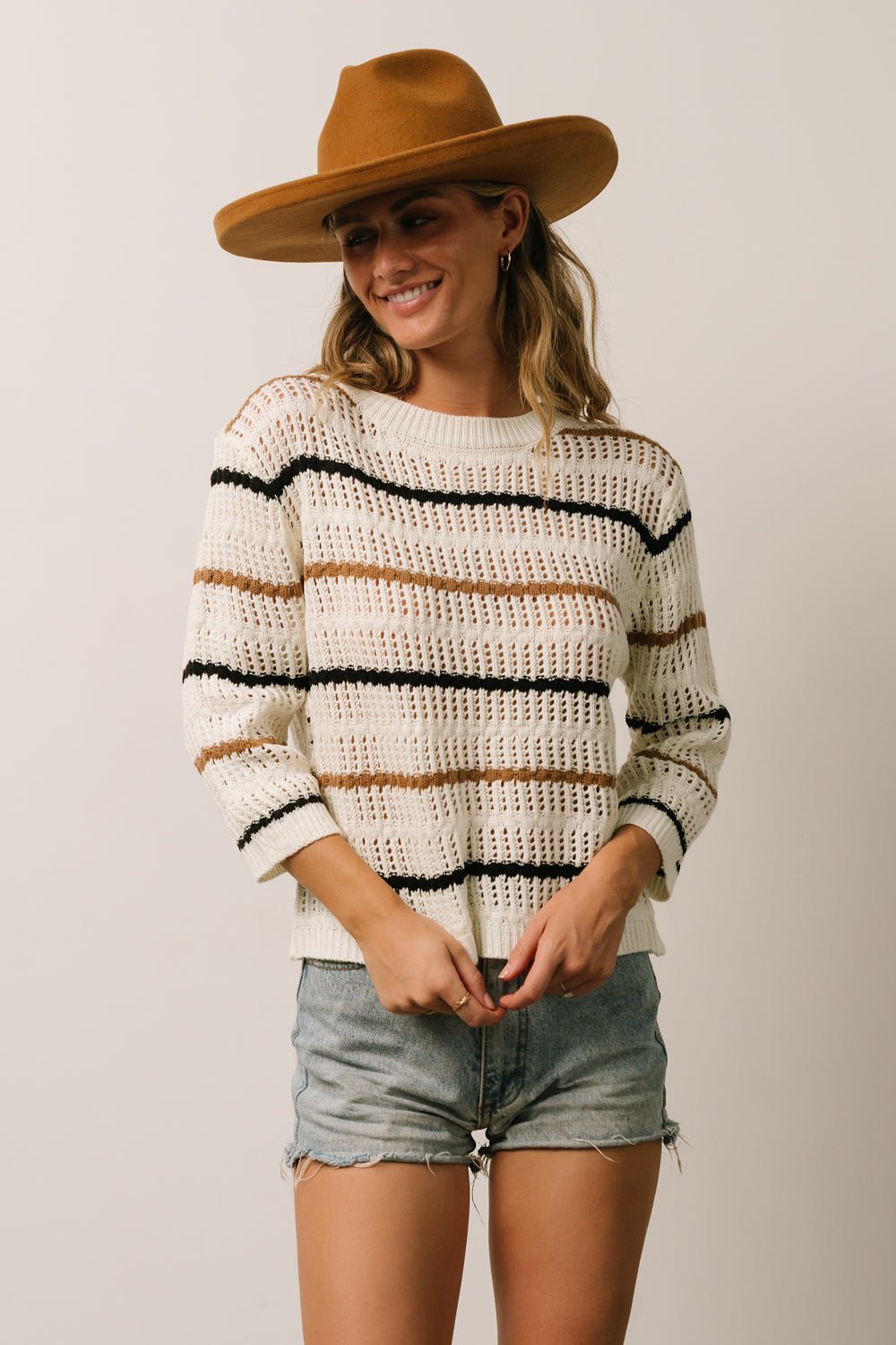 Sundance Knit Sweater Top | Ivory Multi Stripe Sale Fashion