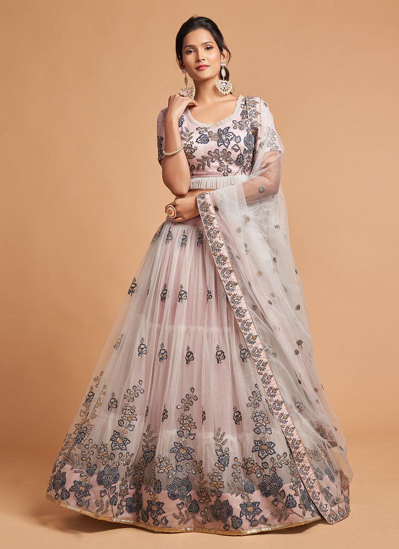 Grey Color Net Base Embroidered Lehenga Choli With Sequins Work Footlocker Finishline Cheap Pice