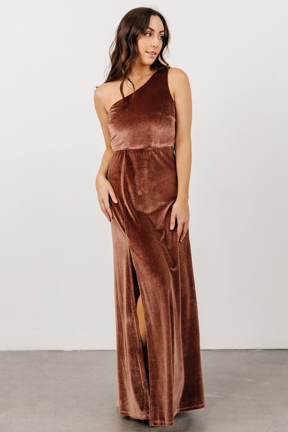 Tatiana Velvet One Shoulder Maxi Dress | Desert Rose Buy Online Cheap