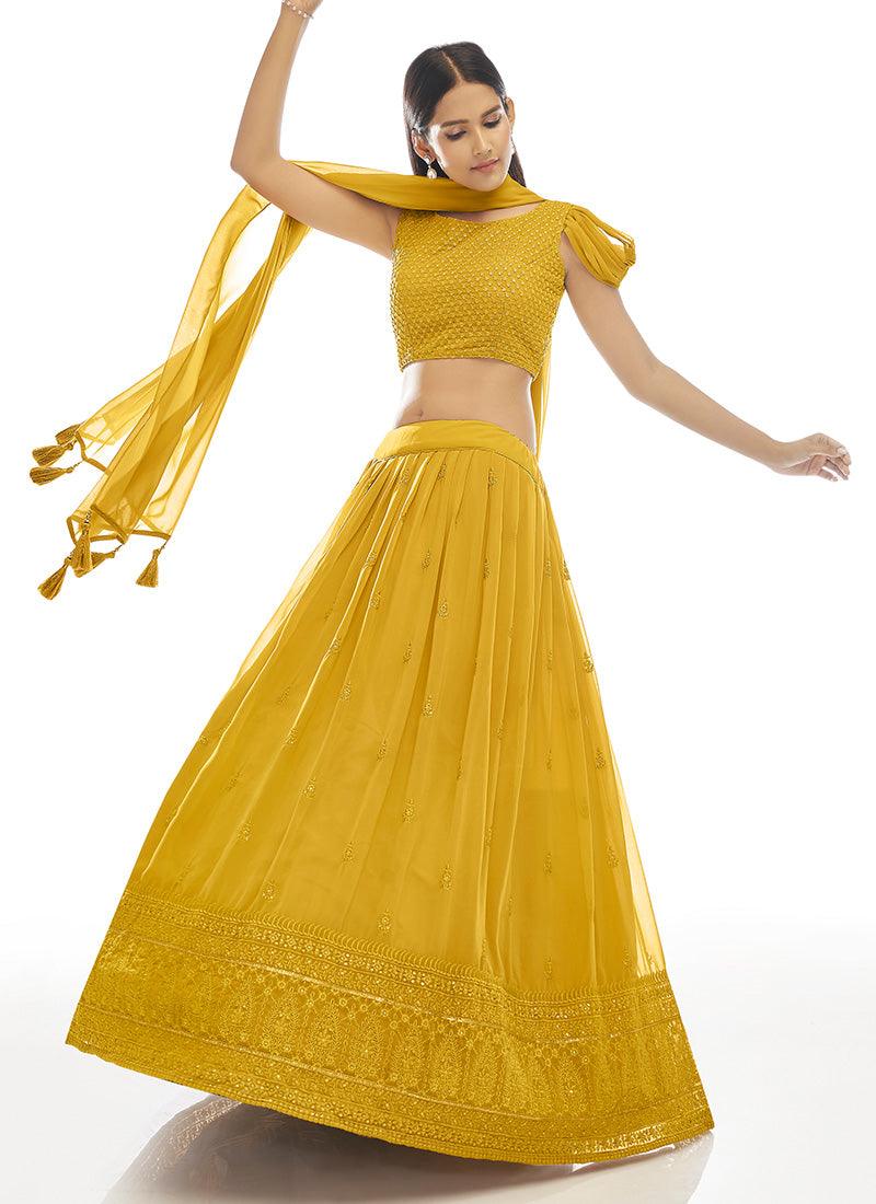 Mustard Color Lehenga Choli With Dupatta View Cheap Online