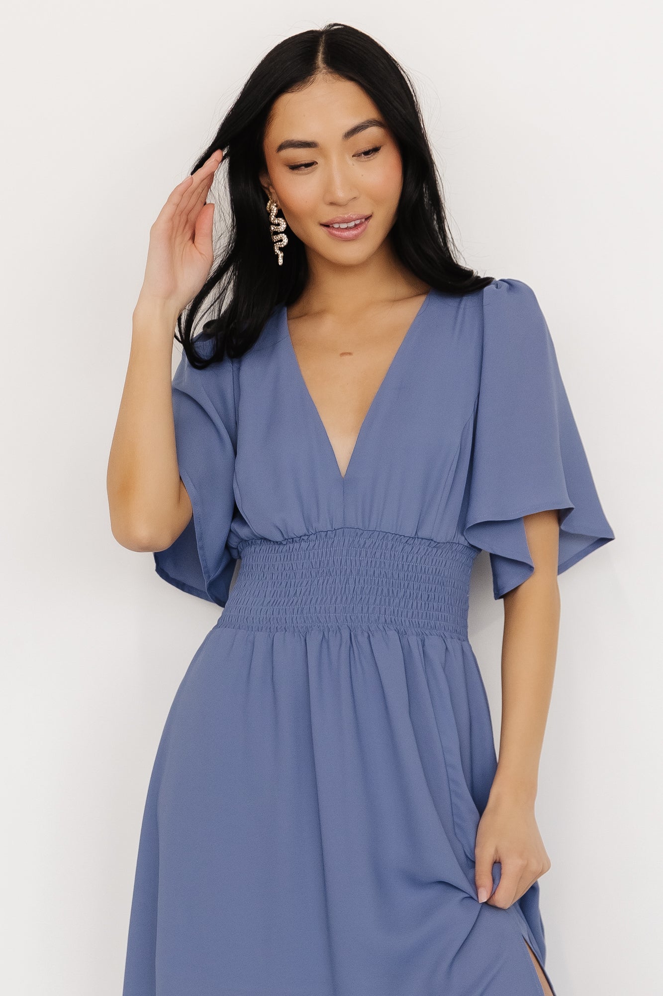 Verona Smocked Maxi Dress | Blue Buy Cheap Largest Supplier