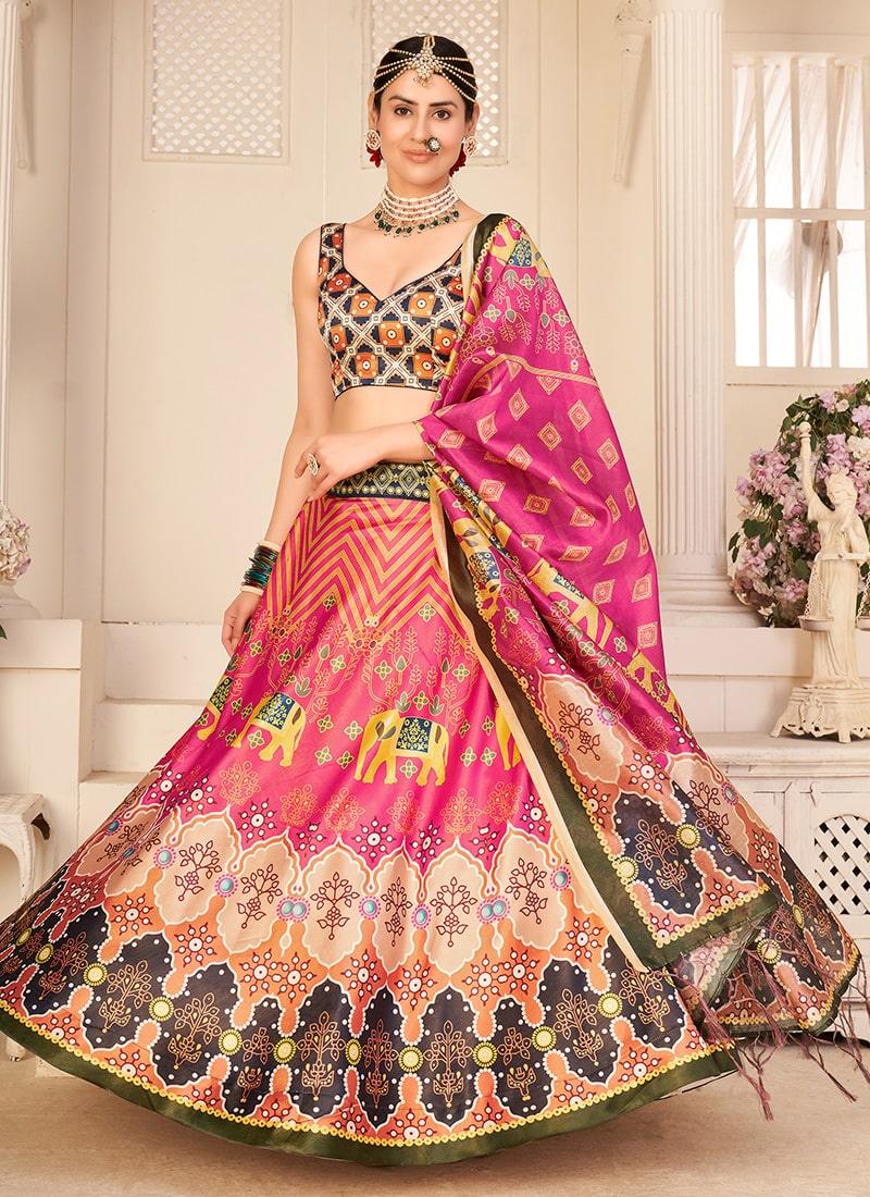 Sleeveless Blouse Sweetheart Neck Multi Color Lehenga Choli 2025 New Cheap Online