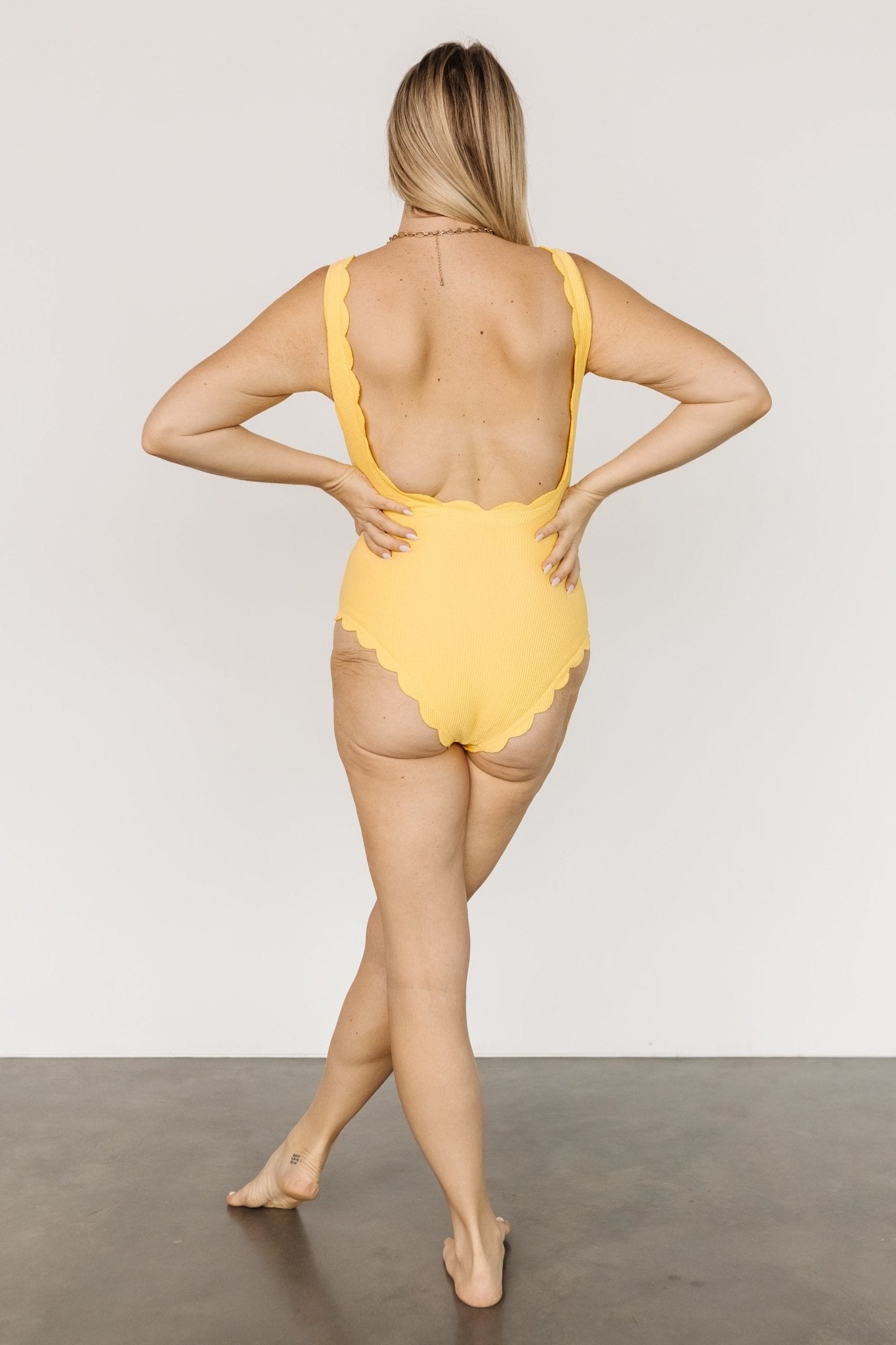 Sunshine Scalloped One Piece | Yellow Brand New Unisex Cheap Online