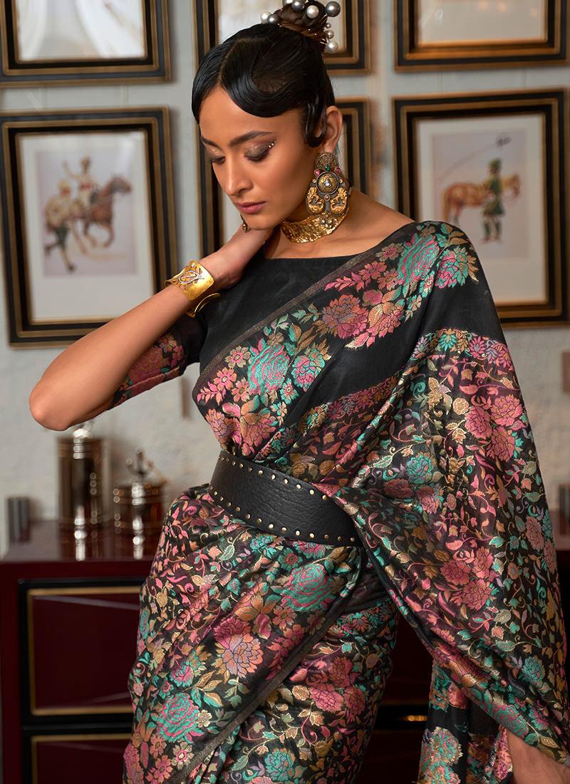 Handloom Weaving Black Silk Saree Get Authentic Sale Online