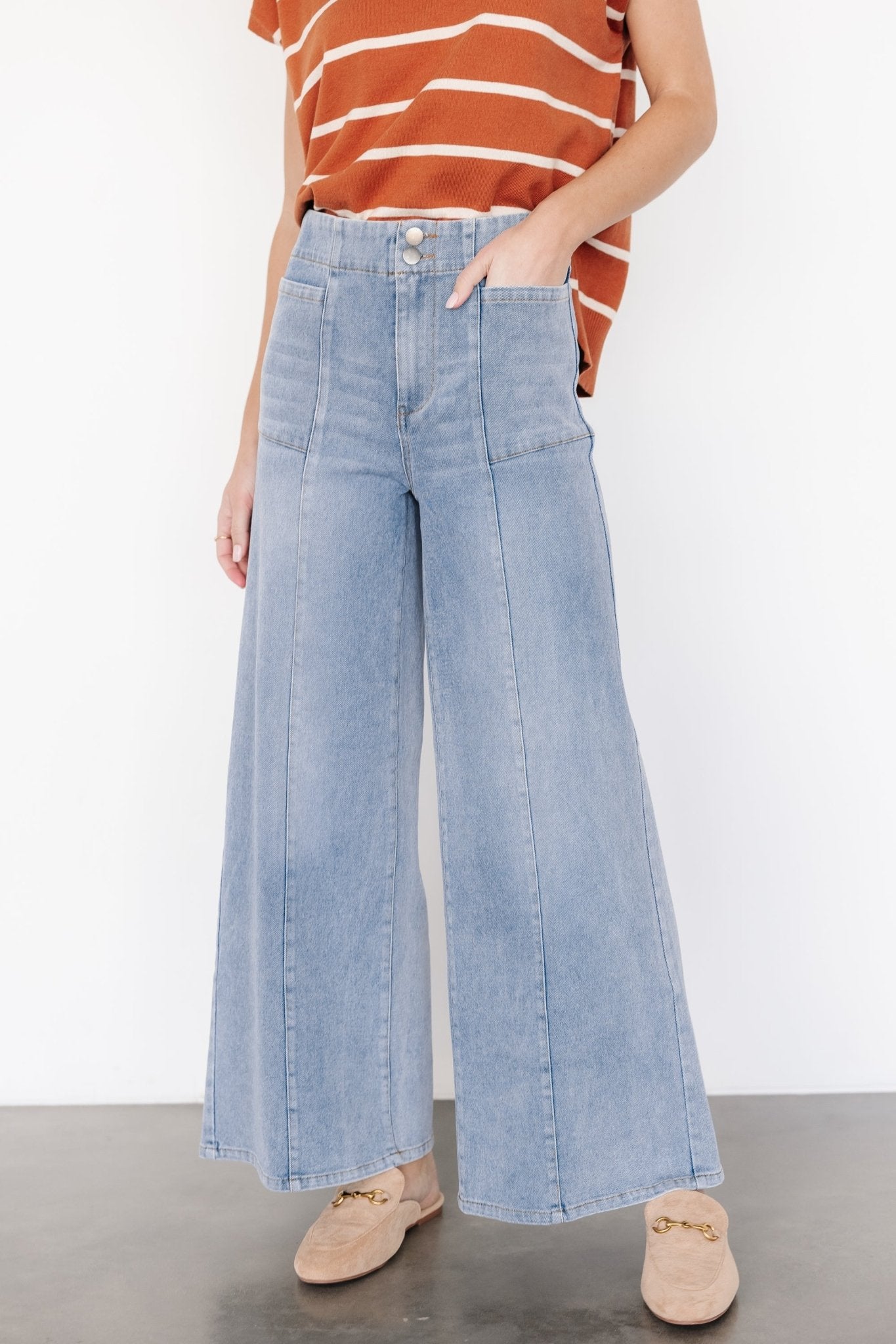 Emmi Mid Rise Wide Leg Jeans | Medium Wash Discount Many Kinds Of