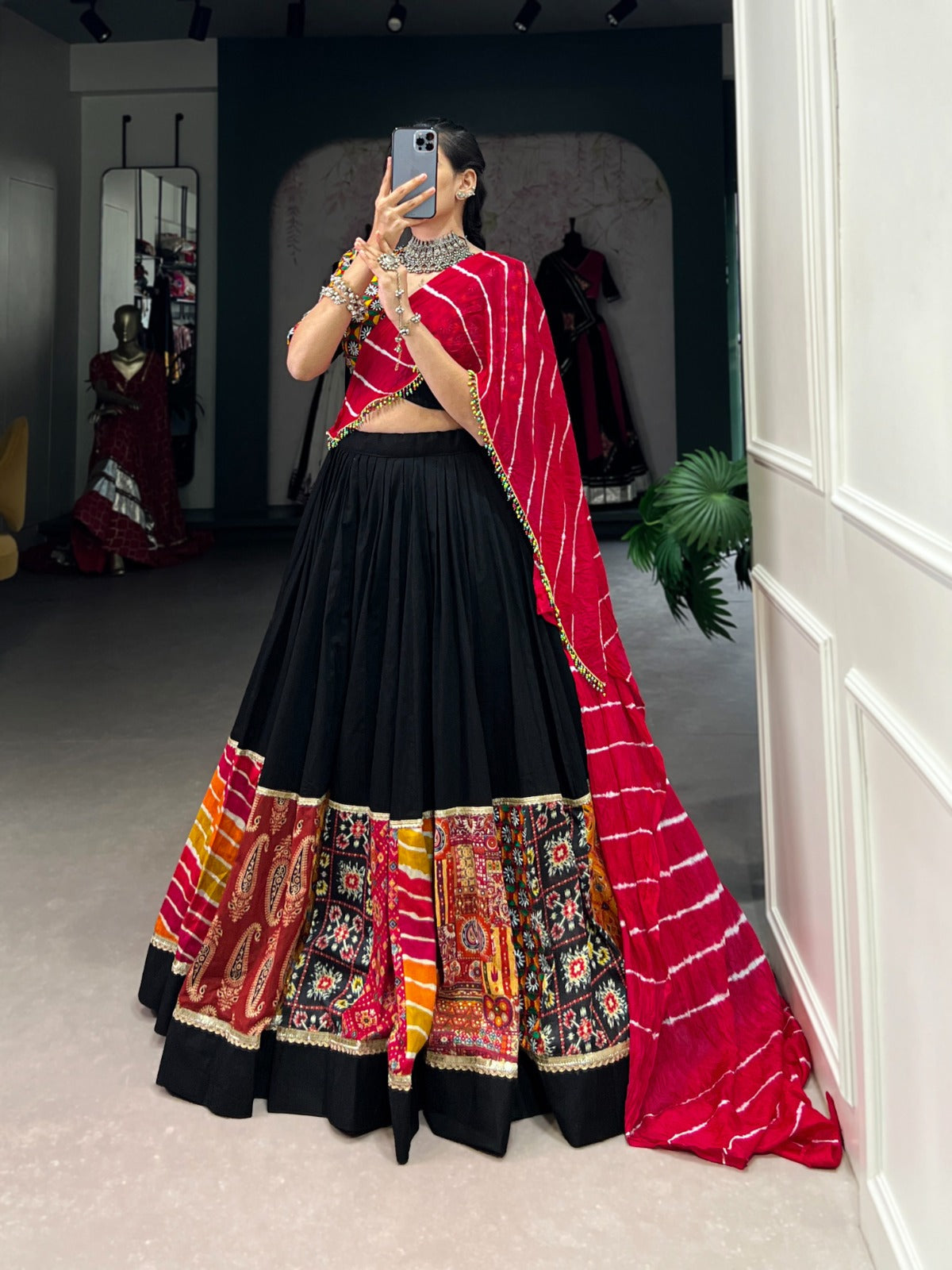 Celebrate This Navratri With Our Black Rayon Lehenga Choli Cheap Sale Cheap