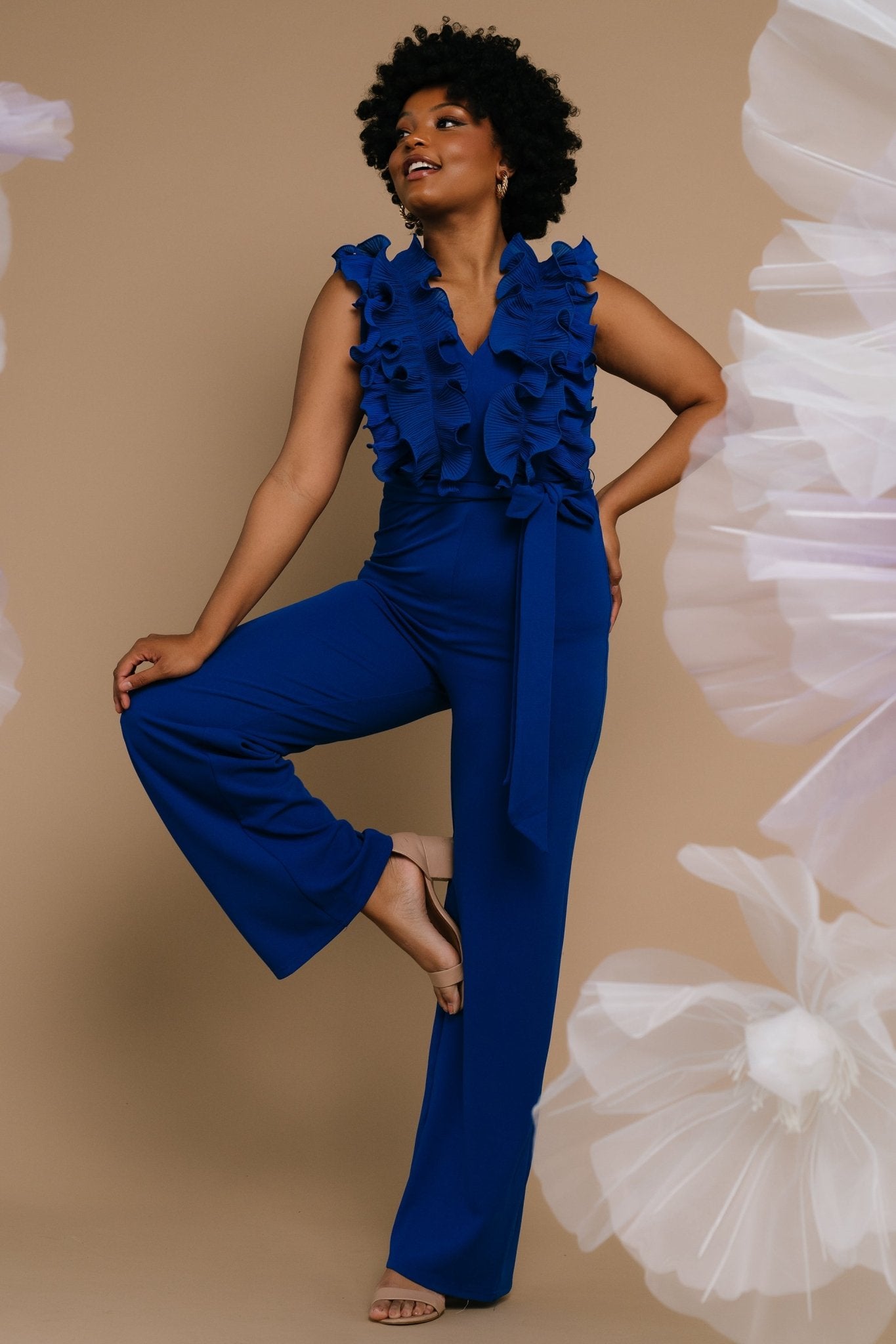 Tyra Ruffle Tank Jumpsuit | Cobalt Lowest Pice