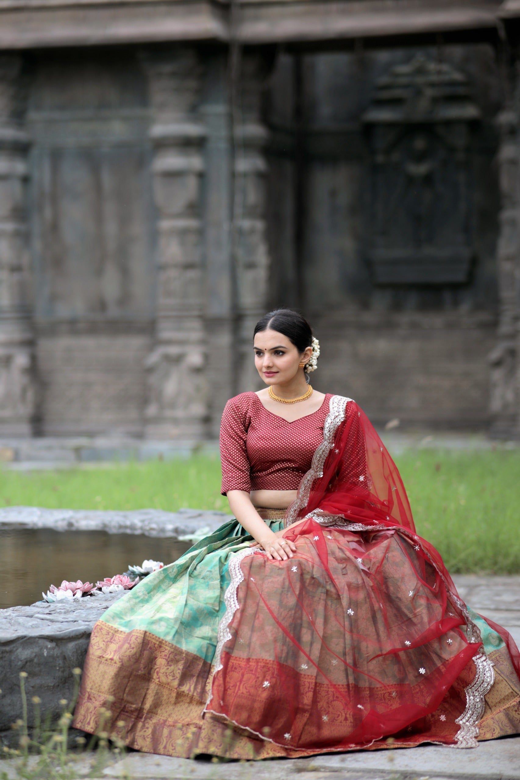 Kanjivaram Silk Zari Weaved Lehenga Choli With Paypal Low Pice